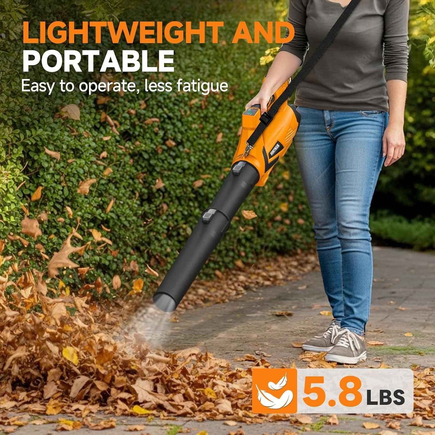 Alloyman Leaf Blower Cordless 40V, 650CFM Electric Leaf Blower with 2×2.0Ah Batteries and Charger, 3 Speed + Turbo Mode Battery Powered Blower for Lawn Care, Leaves, Dust, Snow, Brushless Motor
