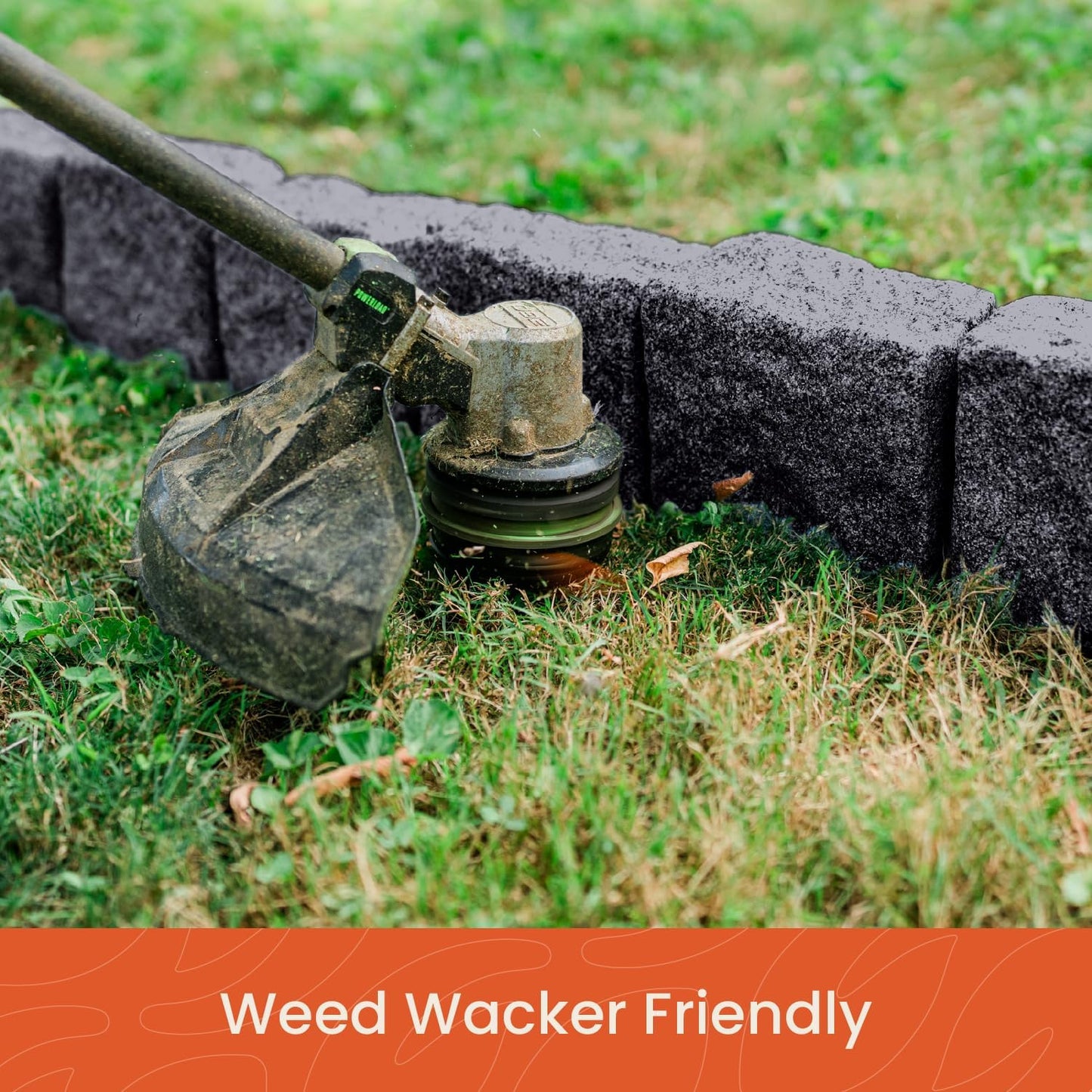 Beuta Landscape Edging | Garden Edging Border | Faux Stone Blocks for Lawn Edging, Flower Beds & Yard Edging – 40 Pack | Each Section Has 6 Blocks 48" L x 4" W x 6.5" H | 80 Spikes | Charcoal