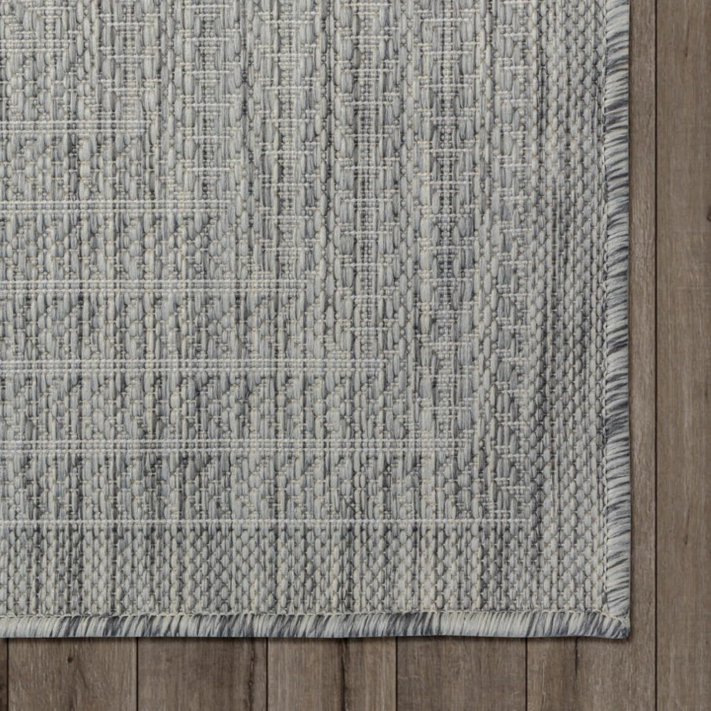 Adiva Rugs Outdoor Indoor Area Rug, Weather Resistant, Easy to Clean, Stain Resistant Floor Mat for Dining Room, Backyard, Deck, Patio (Silver Weiss, 6' x 9')