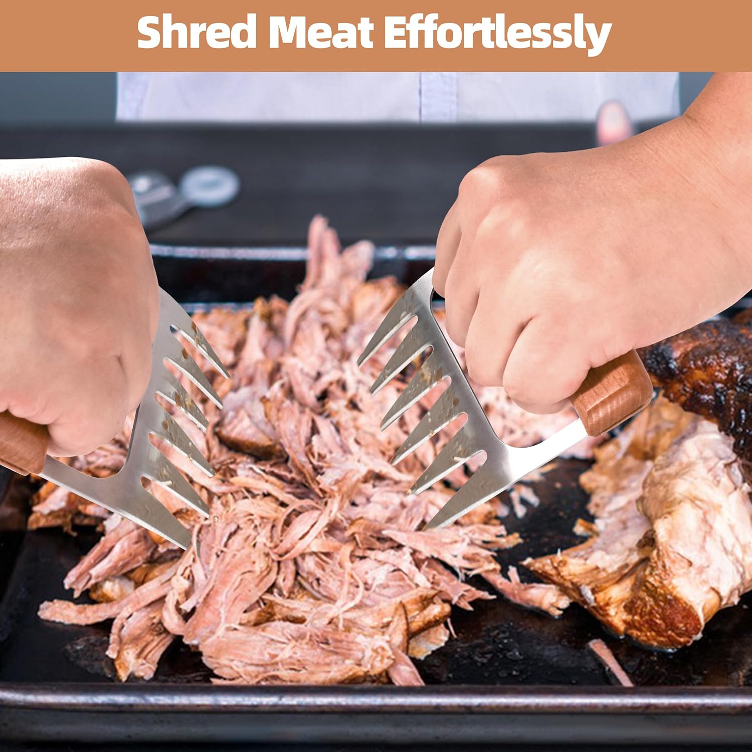 Metal Meat Shredder Claws - BBQ Grilling Gifts for Men & Women, Shredding Claws for Pulled Pork - Christmas Gifts for Dad, Father, Husband - Lumora Garden