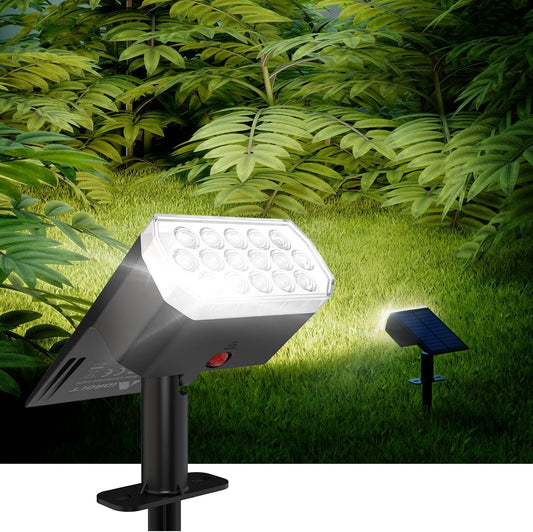 Solar Spot Lights Outdoor Waterproof IP65, 3 Lighting Modes Solar Outdoor Lights for Garden Yard Outside Landscape, 2 Pack