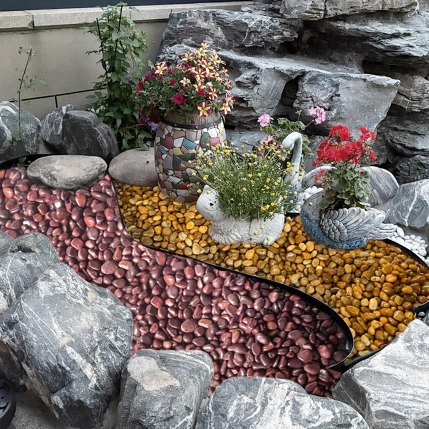20 lbs Red River Rocks for Landscaping, 1-2 Inch Polished Pebbles for Indoor Plants, Decorative Rocks Stones for Plants, Vases, Aquariums, Fountains, Pathways, Backyard and Garden