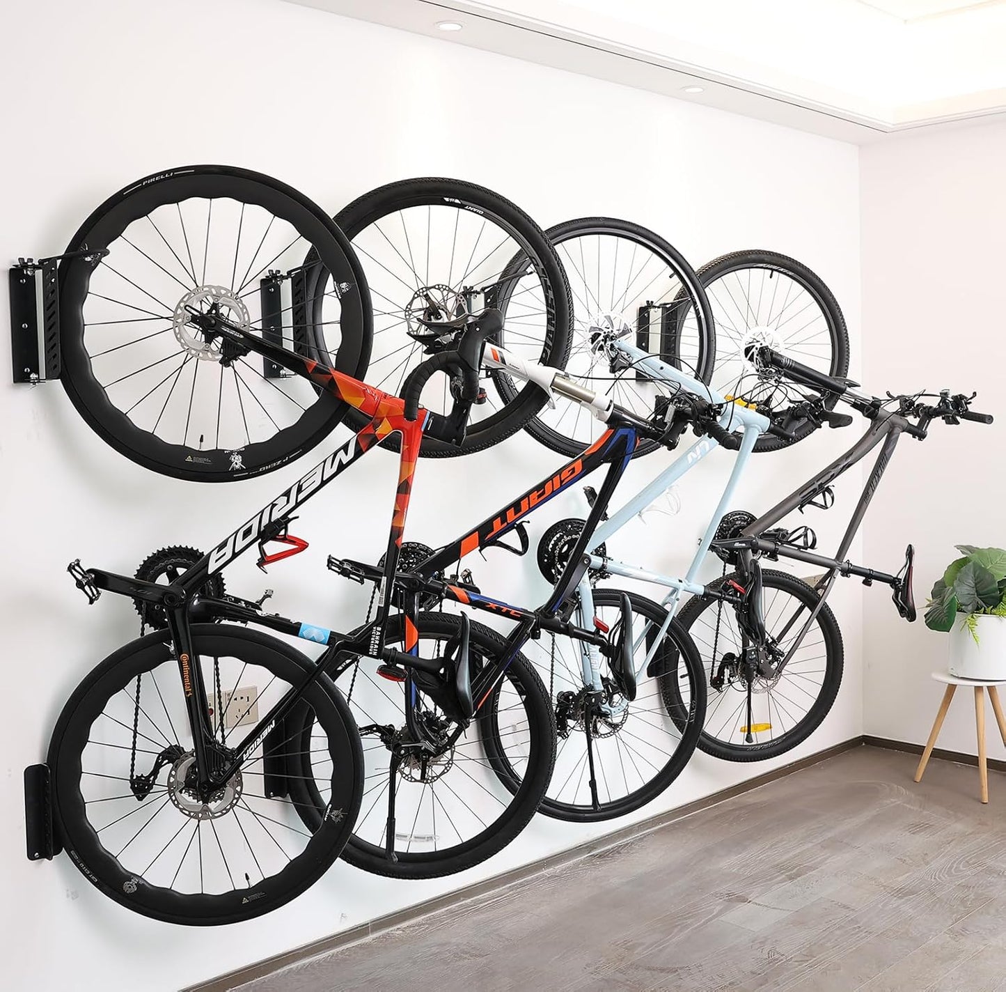 Bike Wall Mount Vertical, Swivel Bike Hangers For Garage, Bike Rack Garage Wall, Bicycle Hooks, Garden Indoor Outdoor Storage, (2Pack)