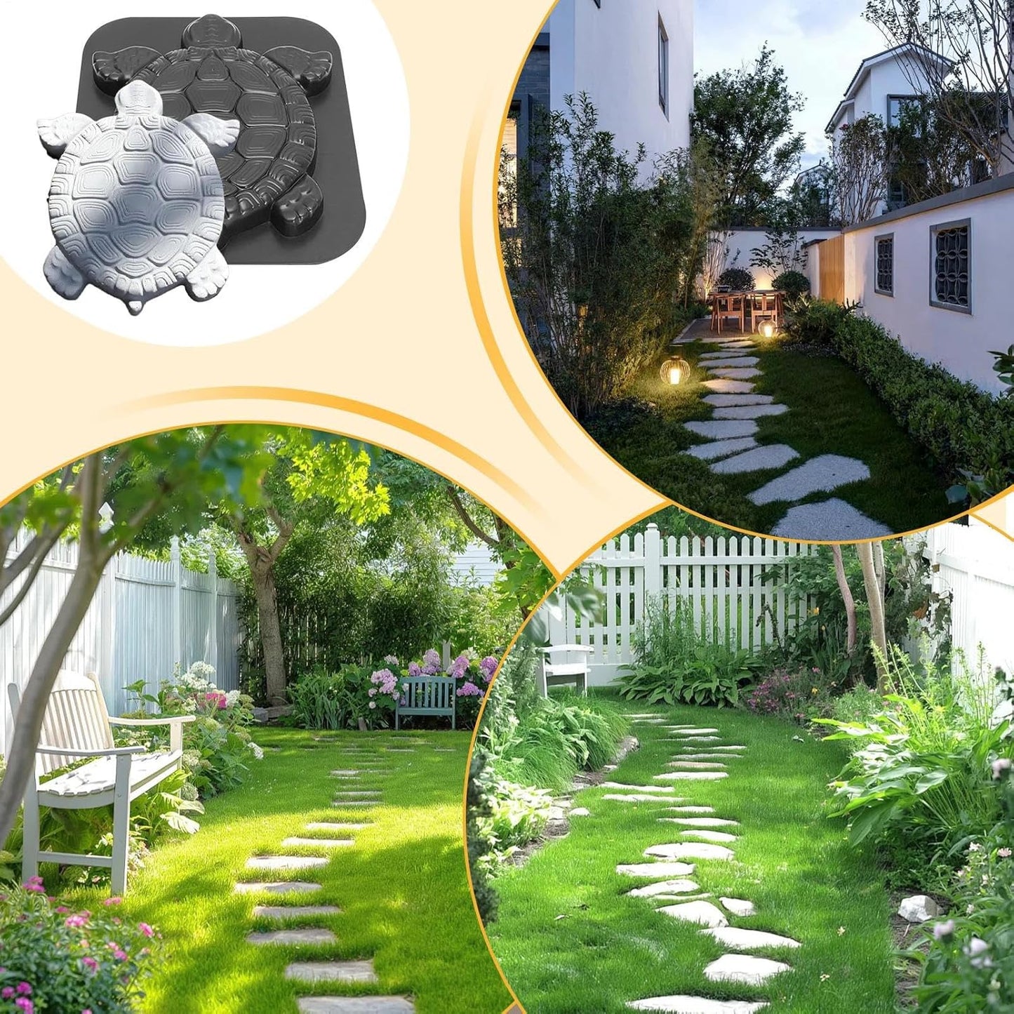 Tortoise Concrete Cement Molds, Turtle Shape Stepping Stone Mold Concrete Cement Mould Walk Maker, Personalized Manual Garden Lawn Pathmate Paving Pavement Paver