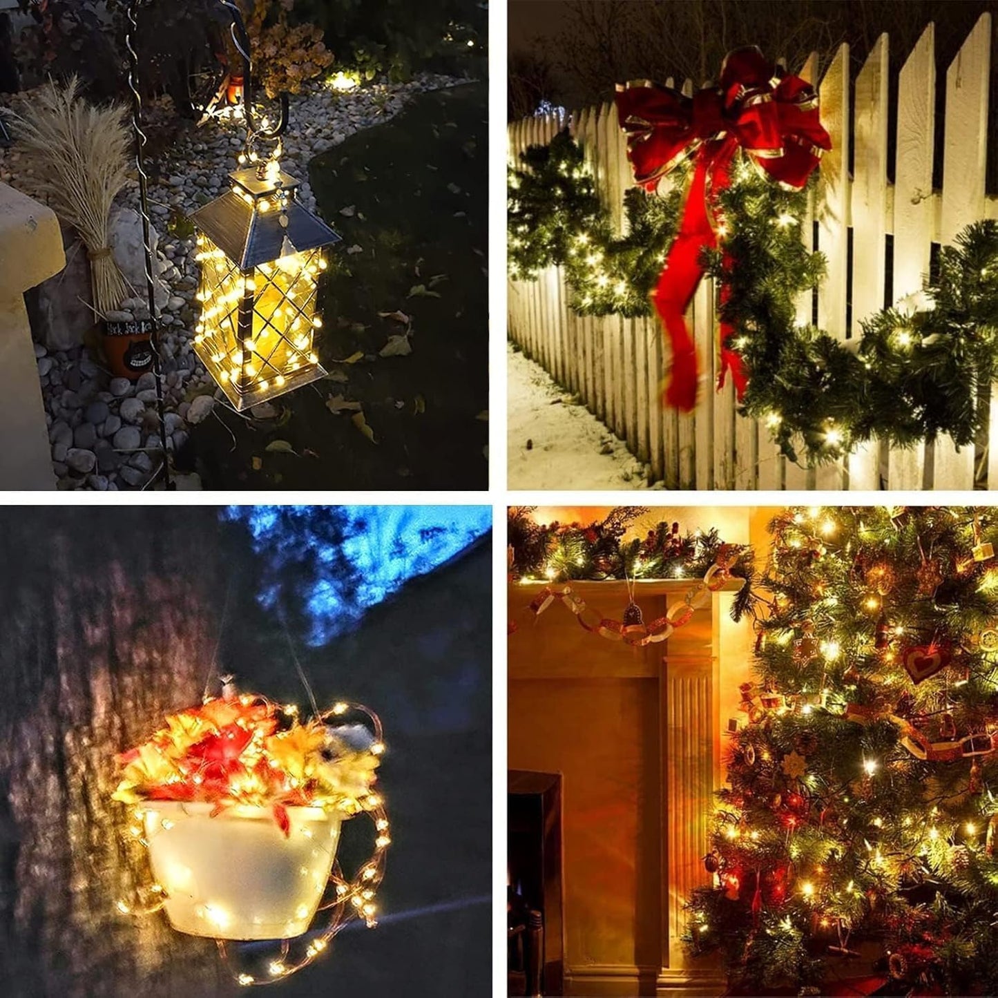 Extra-Long Solar String Lights for Outside, 6 Pack 600LED Solar Fairy Lights Outdoor Waterproof, Copper Wire with 8 Modes Solar Twinkle Lights for Tree Garden Party Patio Xmas Decor (Warm White)