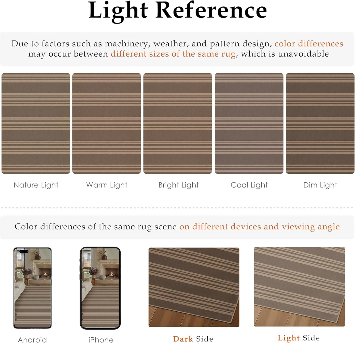 PureCozy Striped Easy Jute 6x9 Area Rugs Nature Washable Outdoor Patio Rug for Living Room Indoor Outdoor Carpet Non Slip Office Farmhouse Neutral for Backyard Balcony Porch Bedroom Dining Room