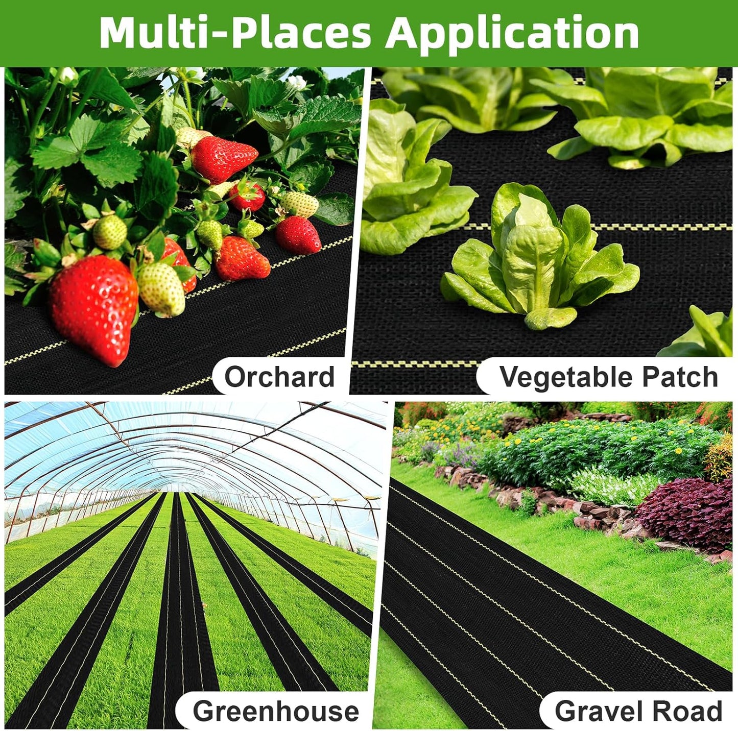 Shade&Beyond 4ftx100ft Weed Barrier Fabric 3.5oz Heavy Duty Landscape Fabric with Superior Permeability Weed Control, Garden Woven Ground Cloth with Staples