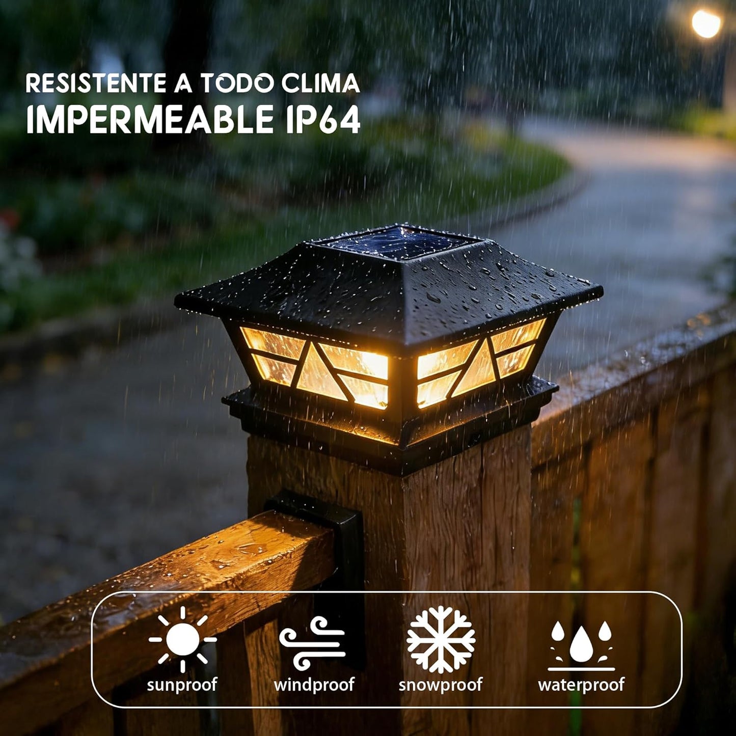 TW SHINE 4 Pack Solar Outdoor Fence Post Lights, 2 Modes Post Cap Lights Waterproof Color Changing Warm White/Cool White for Yard, Garden, Porch, Patio Decor, for 4x4 5x5 6x6 Wood Posts