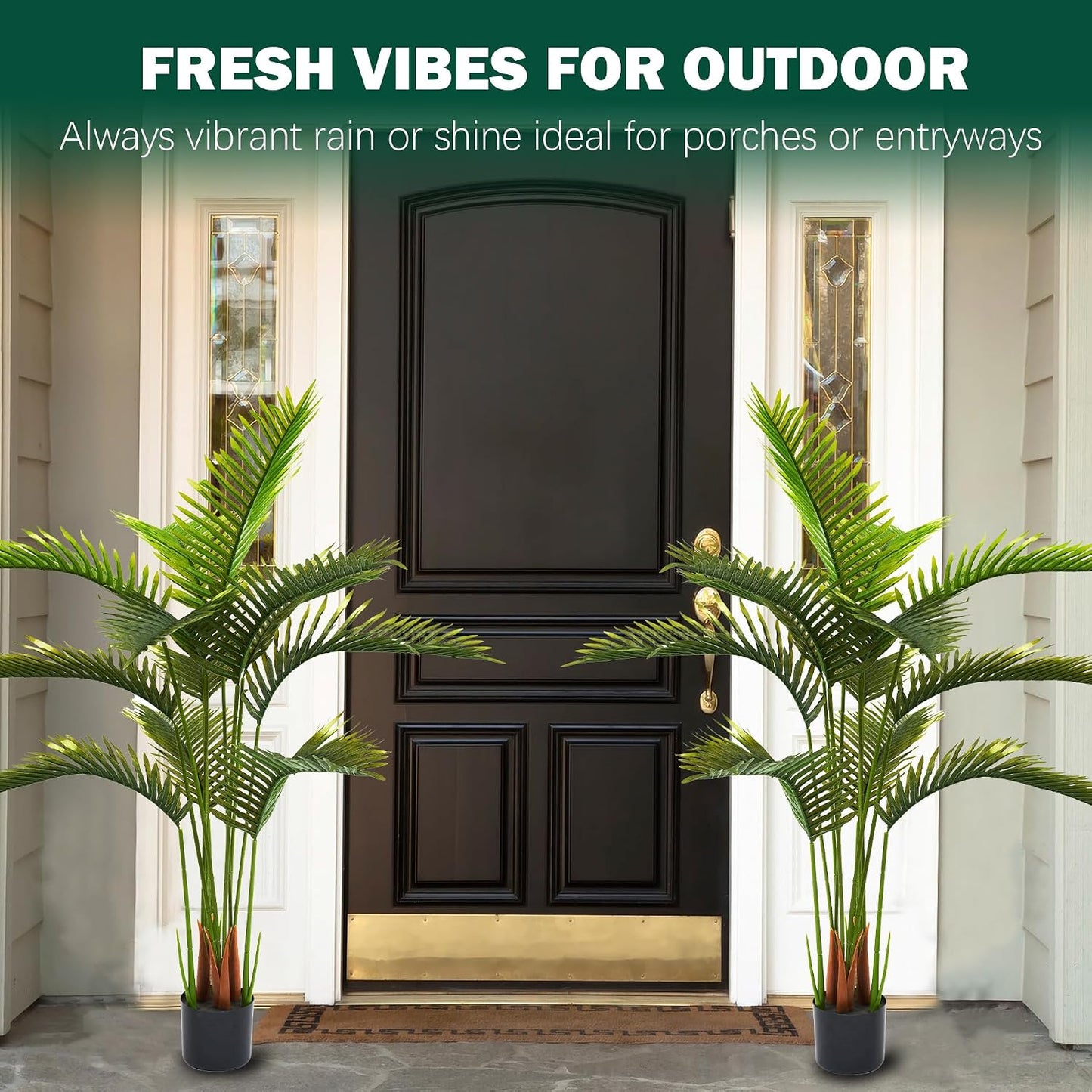 5FT Artificial Palm Tree with Planter Pot, Faux Floor Plants for Living Room Decor, Decoration for Artificial Plant Indoor, Indoor and Outdoor Fake Plants for Home Bedroom Kitchen Decor