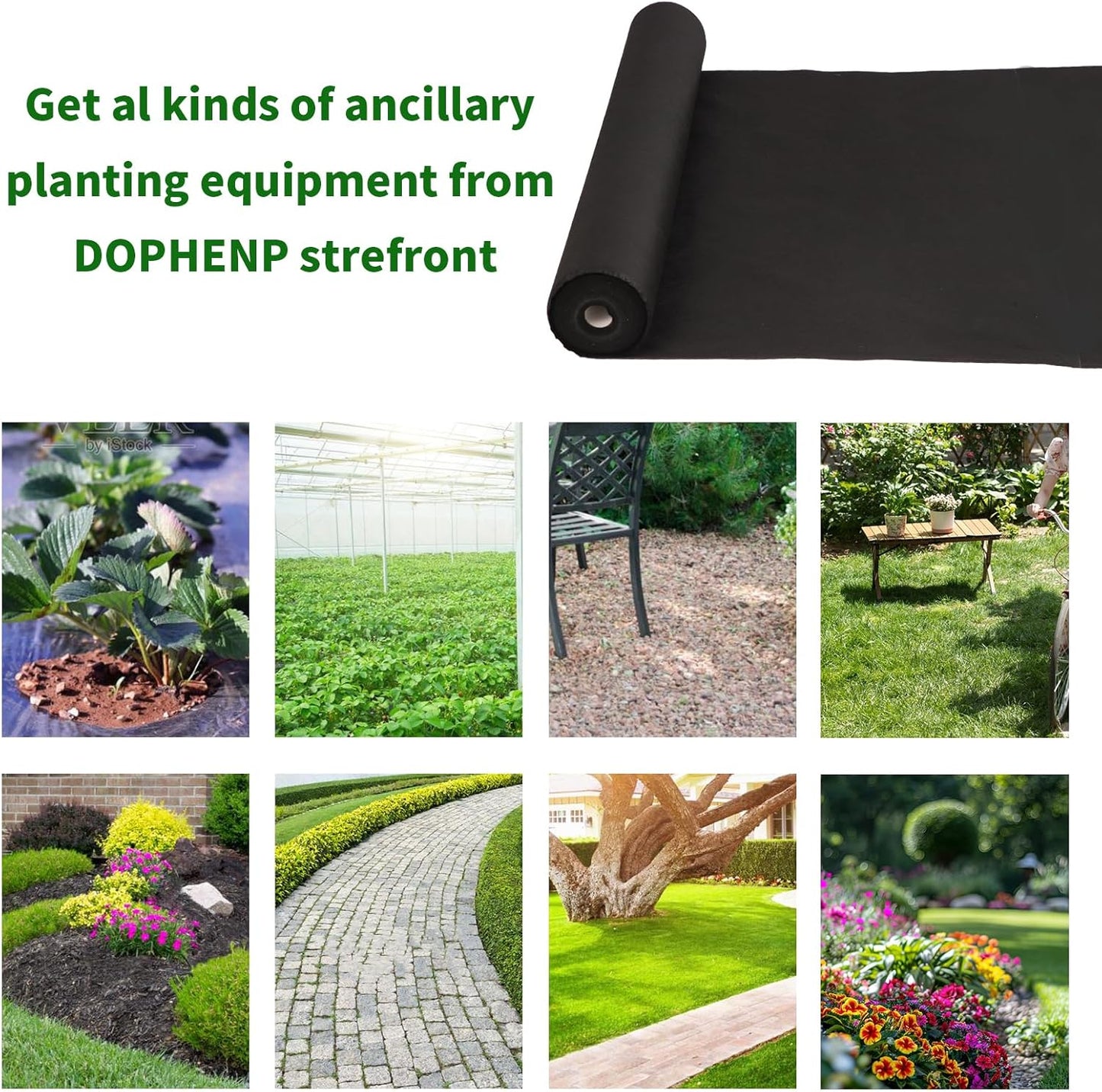 Non-Woven Weed Barrier Landscape Fabric, Durable Heavy-Duty Weed Removal Block, Easy to Set, Excellent Weed Control (3.2 oz) (1.9FT*32FT)
