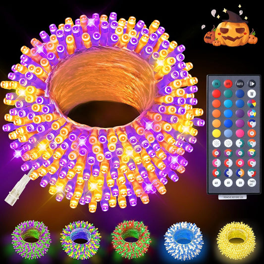 LitHome Color Changing Christmas Lights, 34 Colors 66Ft 200 LED Christmas String Lights with Remote Timer, Connectable Plug in Halloween String Light Outdoor for Xmas Tree Indoor Party Fall Decoration