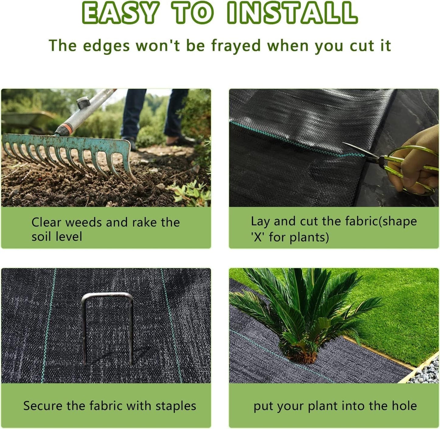 6ftx100ft Weed Barrier Landscape Fabric Heavy Duty，Weed Block Gardening Ground Cover Mat, Weed Control Garden Cloth ，Woven Geotextile Fabric for Underlayment，Commercial Driveway Fabric