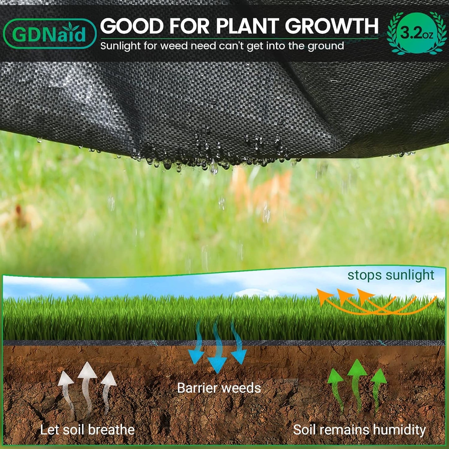 4ftx300ft Weed Barrier Landscape Fabric Heavy Duty, 3.2oz Weed Barrier Fabric, Weed Fabric Garden Fabric, Woven Geotextile Fabric