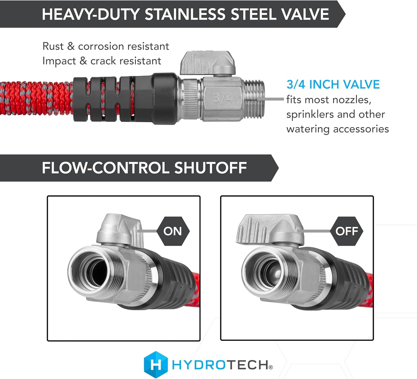 HydroTech 200ft Expandable Garden Hose – Heavy Duty Burst-Proof, Flexible & Lightweight Water Hose for Yard, Lawn & Car Wash (Hose Only / Bundle with Spray Nozzle)