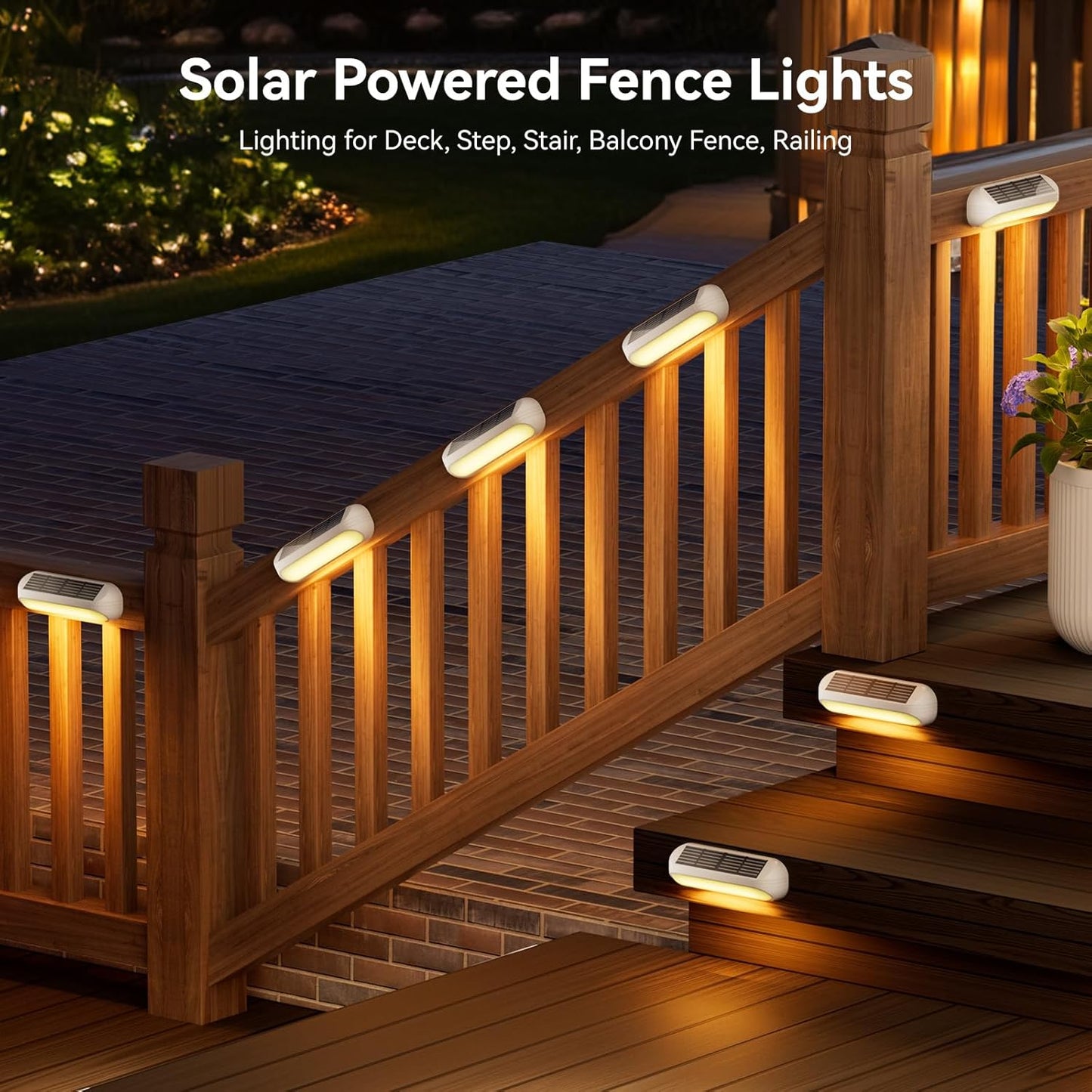 Ahaorigin Solar Outdoor Lights 4 Pack, Bright Fence Lights with Multi-Color Changing & Warm White Mode, Upgraded Solar Step Lights Outdoor Waterproof for Garden Deck Post Stair Yard and Wall