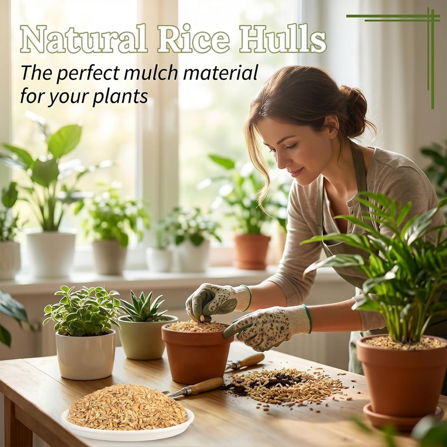 10.58 oz Horticultural Grade Rice Hulls for Plants – Natural Rice Husk Soil Amendment for Indoor Plants, Potting Mix & Gardening,Organic Use for Chicken Bedding Improve Soil Structure