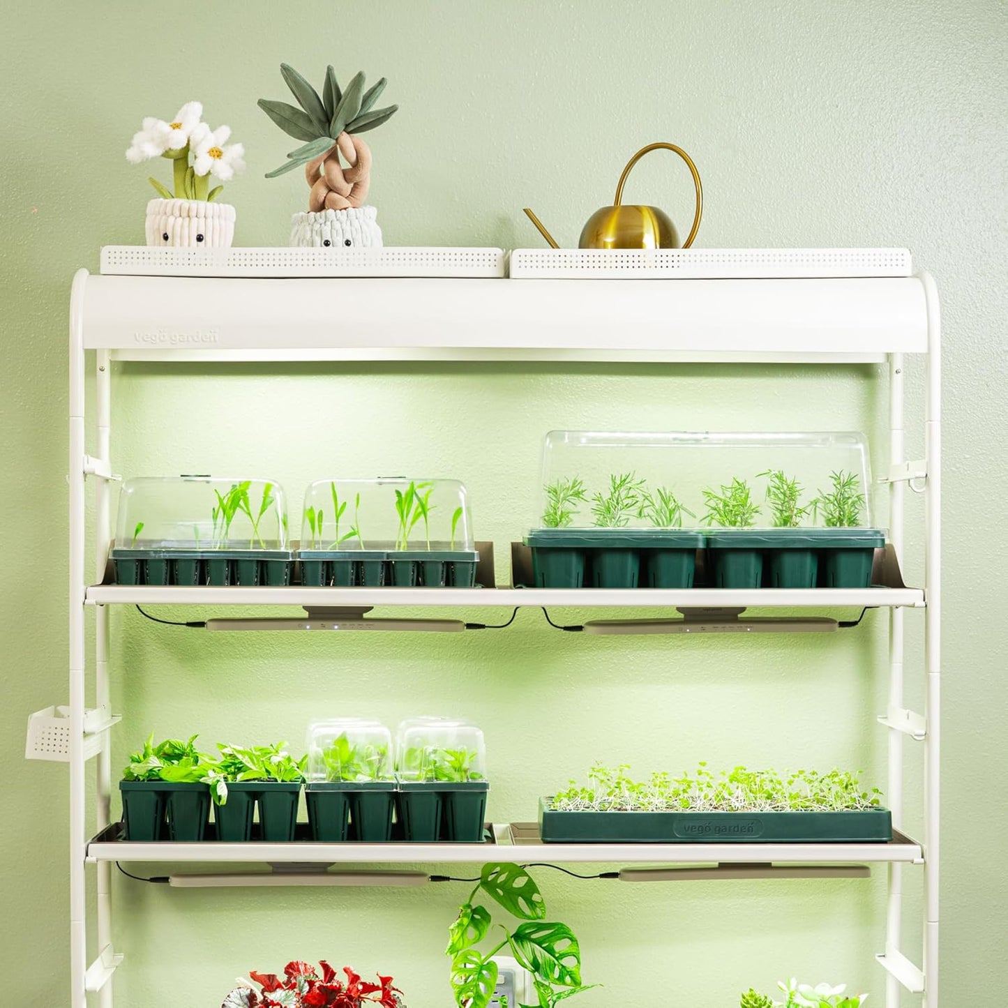 Vego garden Giga Seedling Trays - 16 Pack, 9-Cell UV-Resistant Reusable Starter Trays for Greenhouse/Garden (No Lids)