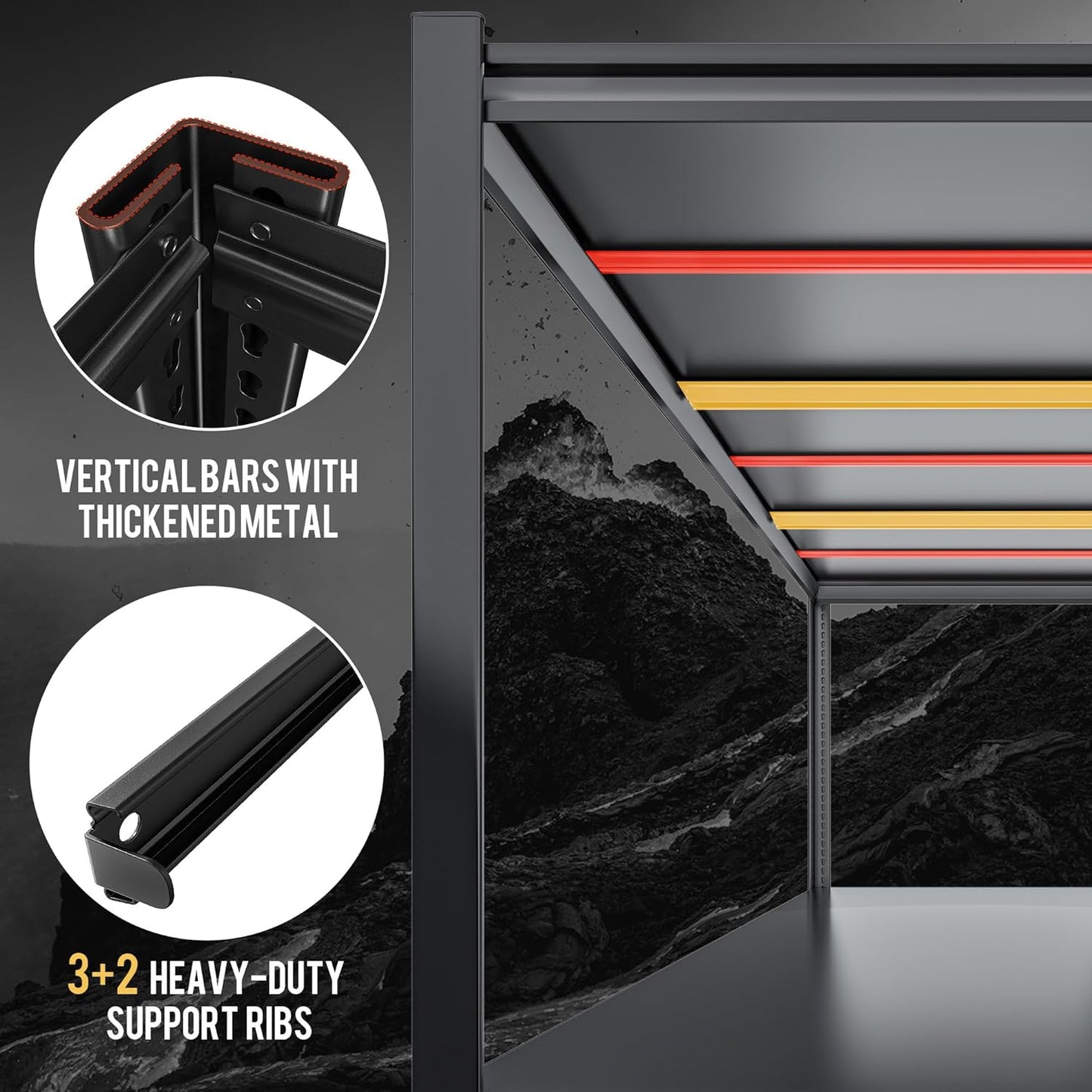 REIBII 60" W Garage Shelving Heavy Duty 3000LBS Garage Shelves 5 Tier Storage Shelves Adjustable Metal Shelving and Industrial Shelving for Basement Workshop, 60" W x 24" D x 72"