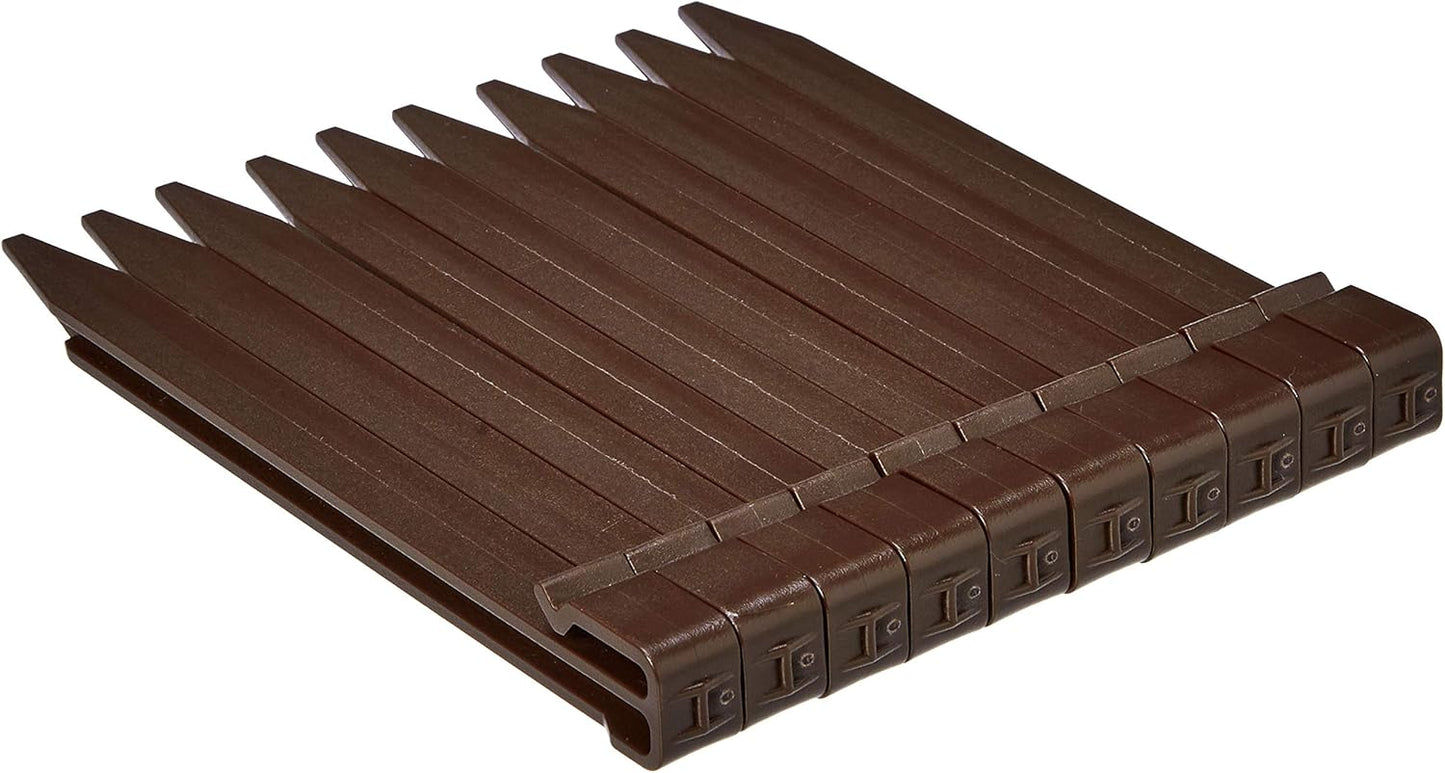 Amazon Basics Flexible Landscape Edging Coil for Garden Border, Flower Beds, Lawn and Pathways, 5 inch x 40ft, Brown, 10 Stakes