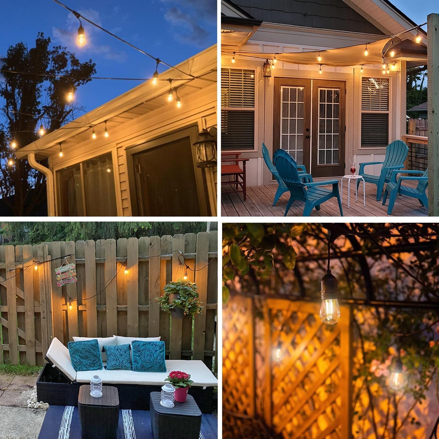 S14 Replacement LED Light Bulbs, Shatterproof & Waterproof 2W S14 LED Bulbs, Outdoor String Lights , E26 Base Patio Edison LED Light Bulbs, Warm White 2200K Plastic 150ML Non-Dimmable 48 Pack