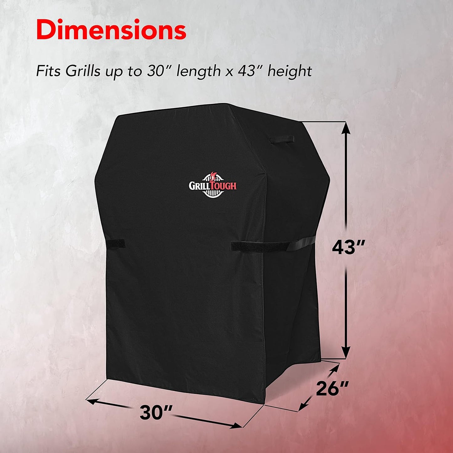 Heavy Duty BBQ Grill Cover for Outdoor Grill, 30 Inch – Waterproof, Weather Resistant, UV & Fade Resistant with Adjustable Straps – Gas Grill Cover for Weber, Genesis, Charbroil, etc. Black