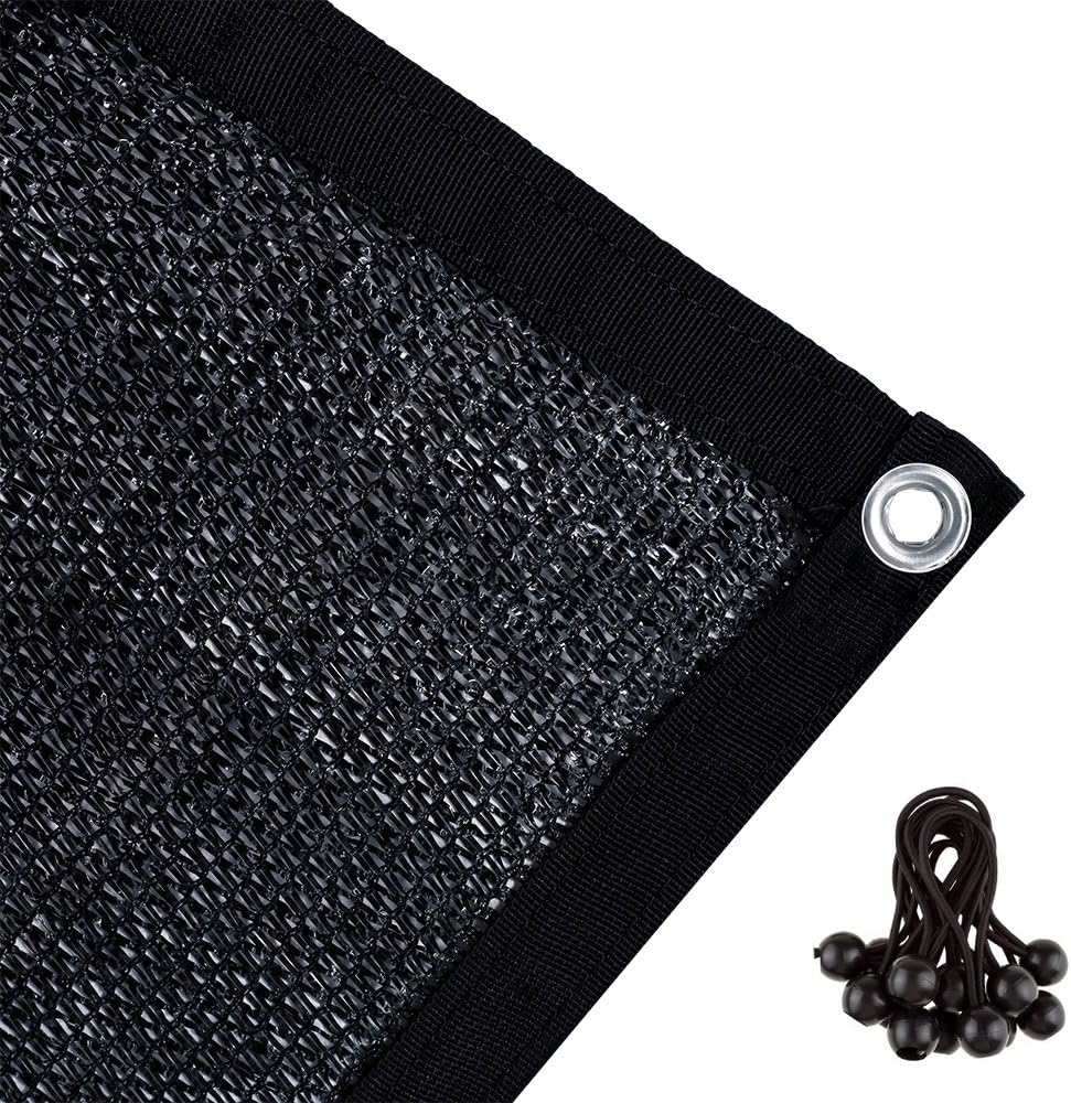Agfabric 60% Greenhouse Shade Cloth Cover with Grommets 8’ X 12’, Black