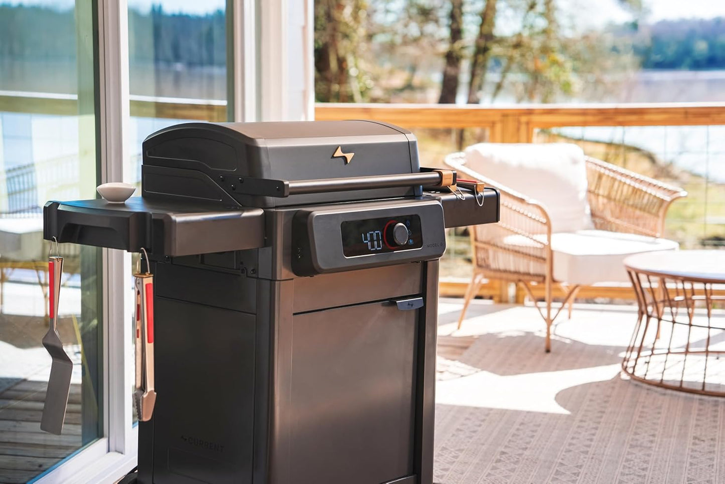 Current® Model G Griddle, Smart Electric Outdoor Flat Top BBQ Grill with 200°F to 600°F Range for Searing & Roasting, Digital Precision, Apartment-Friendly & Weather-Resistant - Lumora Garden