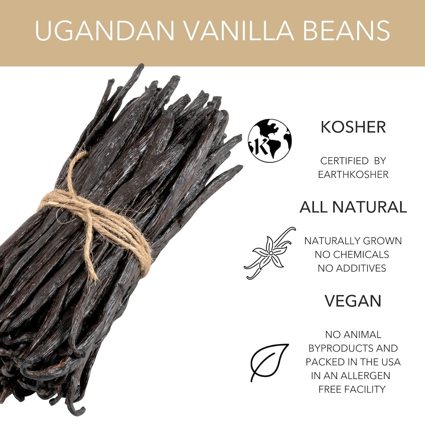 Slofoodgroup Gourmet Vanilla Beans 1 Pound Grade A Bourbon Variety Vanilla Pods from Uganda, Vanilla Beans For Cooking, Baking and Homemad...