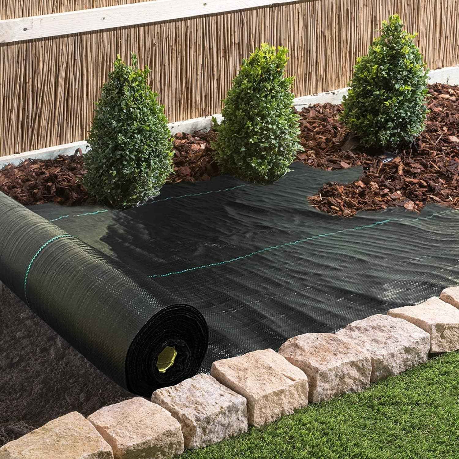 6ftx100ft Weed Barrier Landscape Fabric Heavy Duty，Weed Block Gardening Ground Cover Mat, Weed Control Garden Cloth ，Woven Geotextile Fabric for Underlayment，Commercial Driveway Fabric