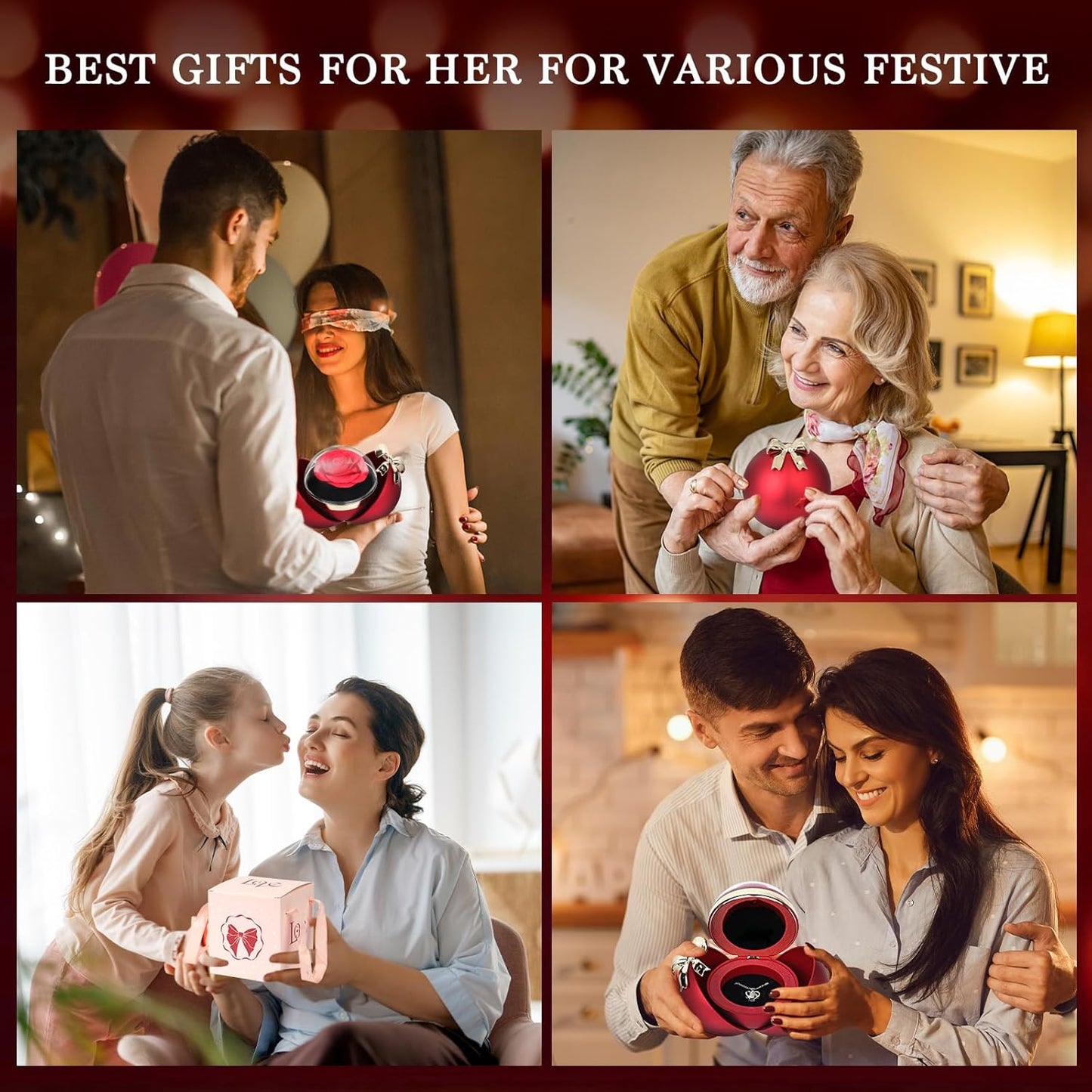 Preserved Red Real Rose-Eternal Flowers Rose Gifts for Mom Grandma Wife Girlfriend on Mothers Day Birthday Valentines Christmas Anniversary Romantic Gifts for Her with I Love You Romantic Gift (Blue)