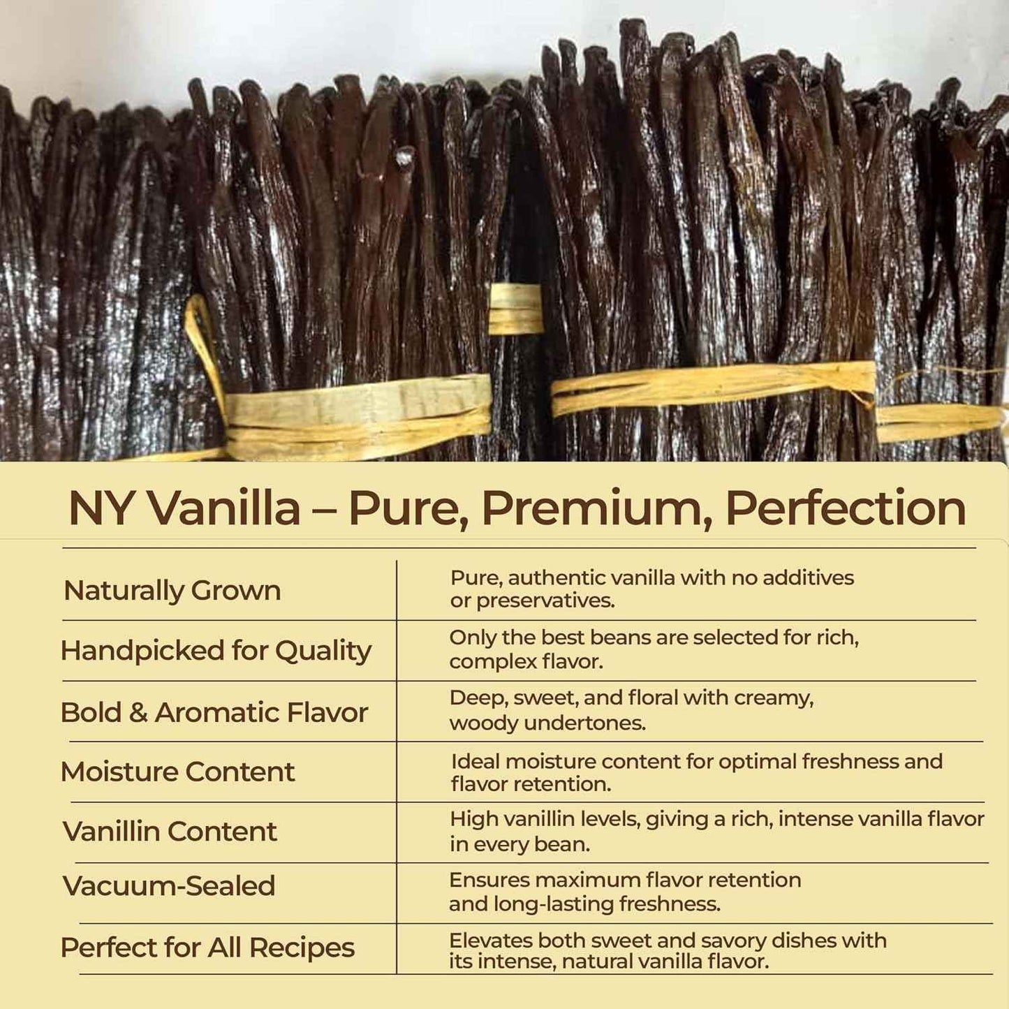 10 Vanilla Beans Grade A, Whole Vanilla Bean Pods For Making Extract, 6-8 Inches, Non GMO. Perfect For Vanila Powder, Baking & Desserts. by NYVanilla