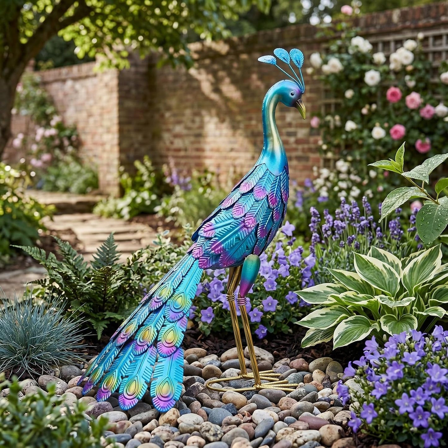 1 Piece Metallic Statue Outdoor Garden, Patio, Deck, Porch-Yard Art Decoration Metal