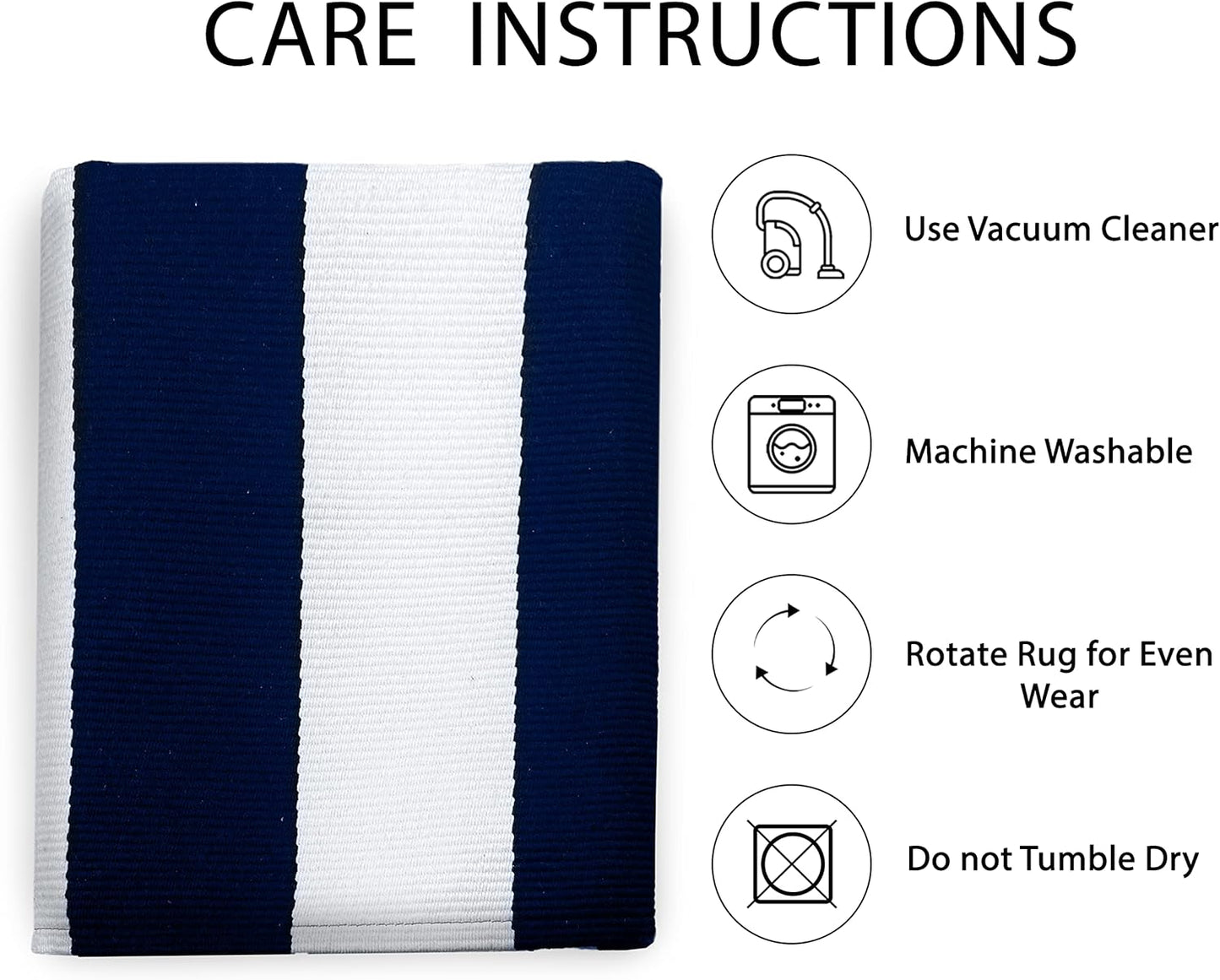 IOHOUZE Navy White Striped Rug -27.5" X 43" Front Door Mats Outdoor,Washable Rug for Front Porch Decor,Spring Summer Welcome Mats Outdoor Indoor, Doormat for Farmhouse/Entryway/Home Entrance