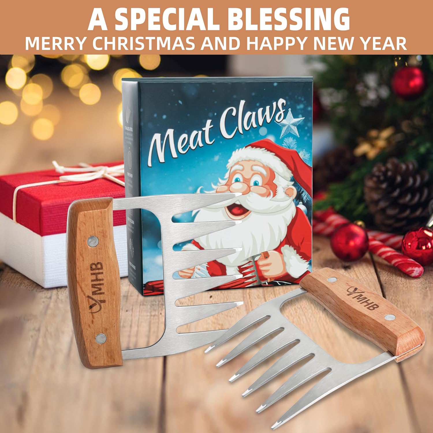 Metal Meat Shredder Claws - BBQ Grilling Gifts for Men & Women, Shredding Claws for Pulled Pork - Christmas Gifts for Dad, Father, Husband - Lumora Garden