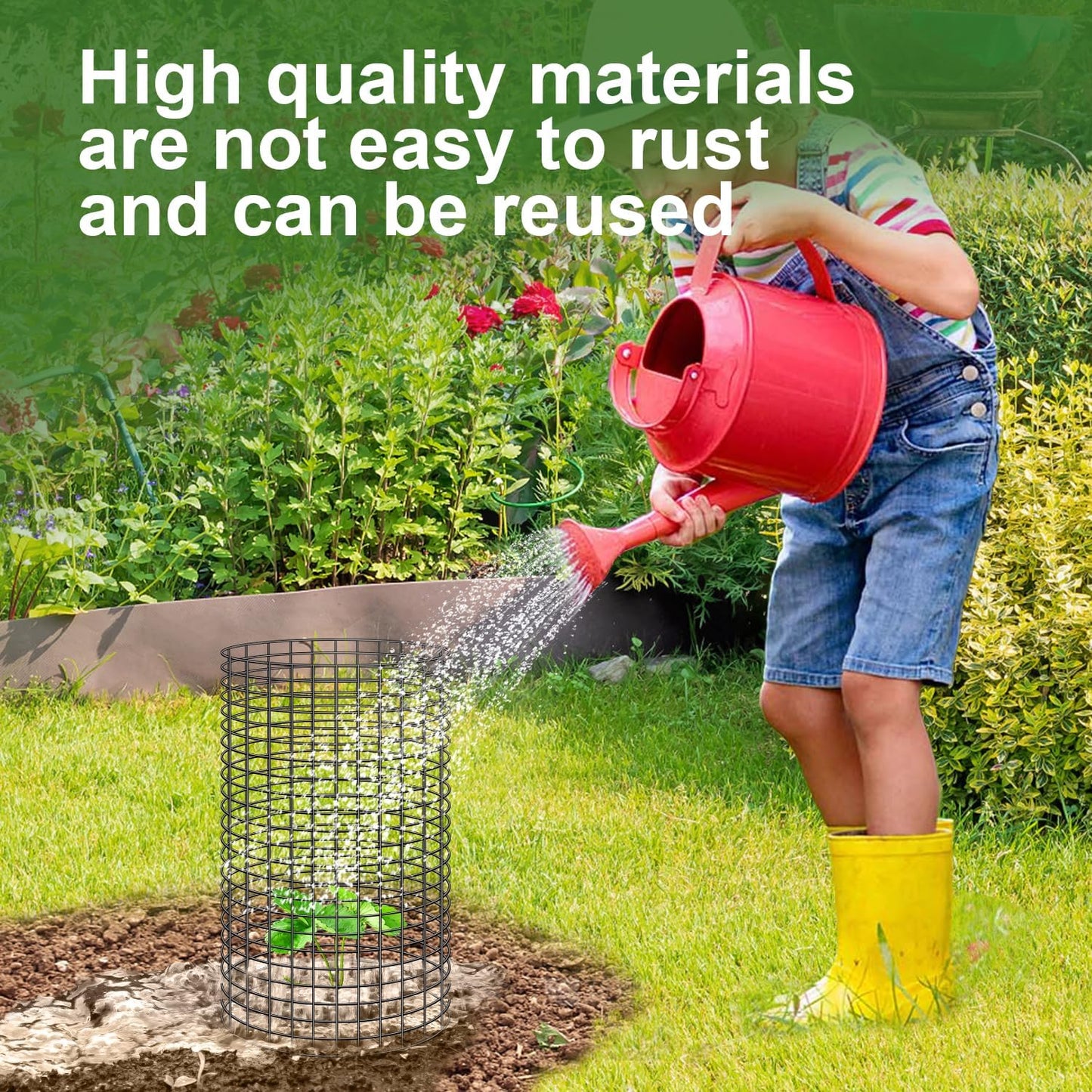 10 Pcs 11.8"x 11.8"/11.8"x 19.6" Available Chicken Wire Cloches for Plants, Plant Protector from Animal, Garden Covers Netting Iron Wire Mesh to Protect Plants Vegetables from Rabbit Squirrel Chicken