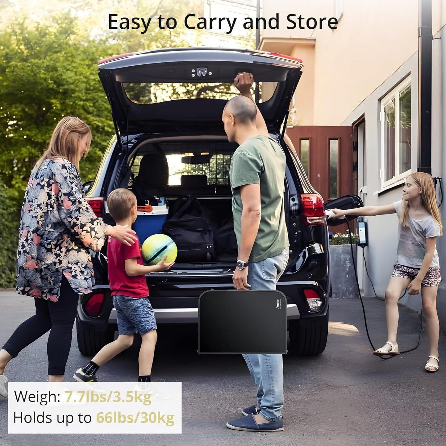 Folding Camping Table, 36" x 24" Portable Table Adjustable Height Max 28 inch Aluminum Folding Table with Storage Net, Lightweight, Portable Handle for Travel, Outdoor, Backyard (Black)