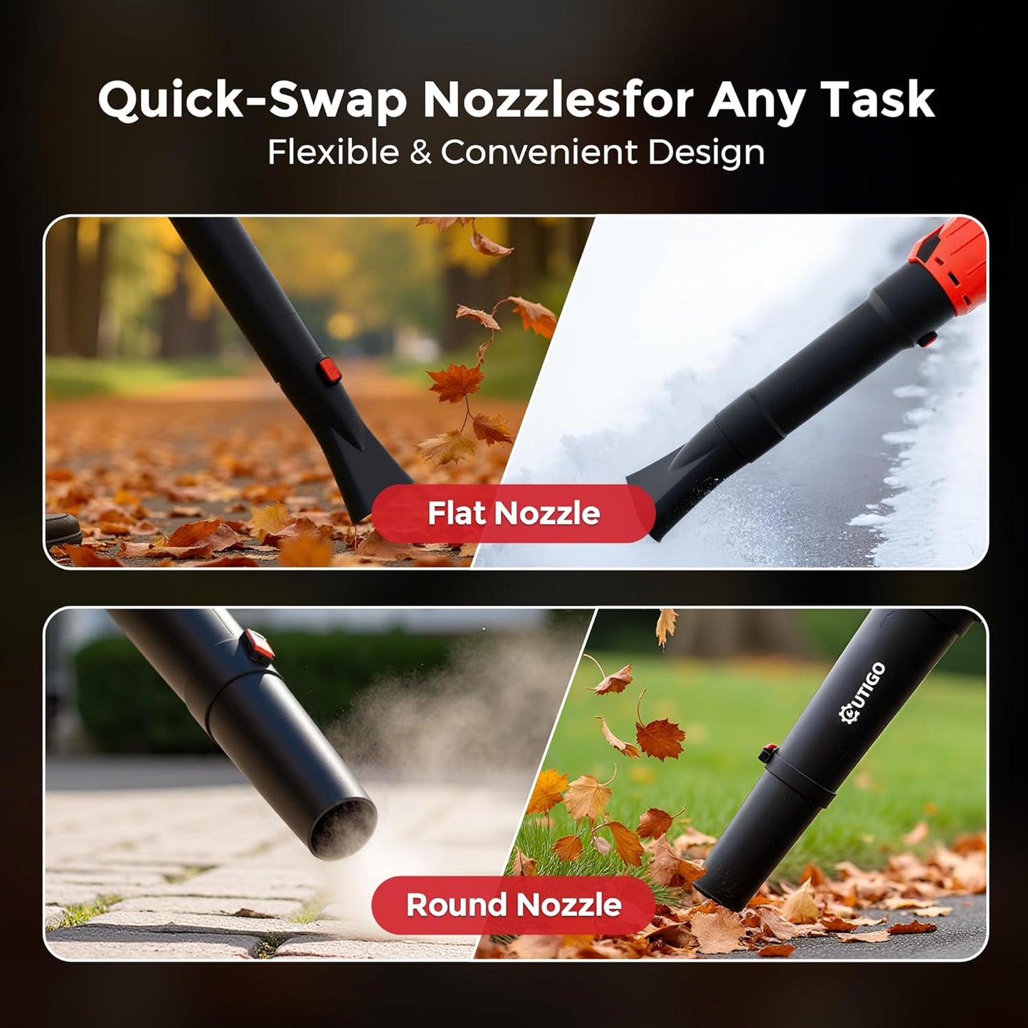 Leaf Blower, Cordless Leaf Blower with 2 x 4.5Ah Batteries and Fast Charger, 2 Speed Mode, Lightweight Leaf Blowers for Blowing Leaves, Patio Cleaning, Lawn Care and Dust