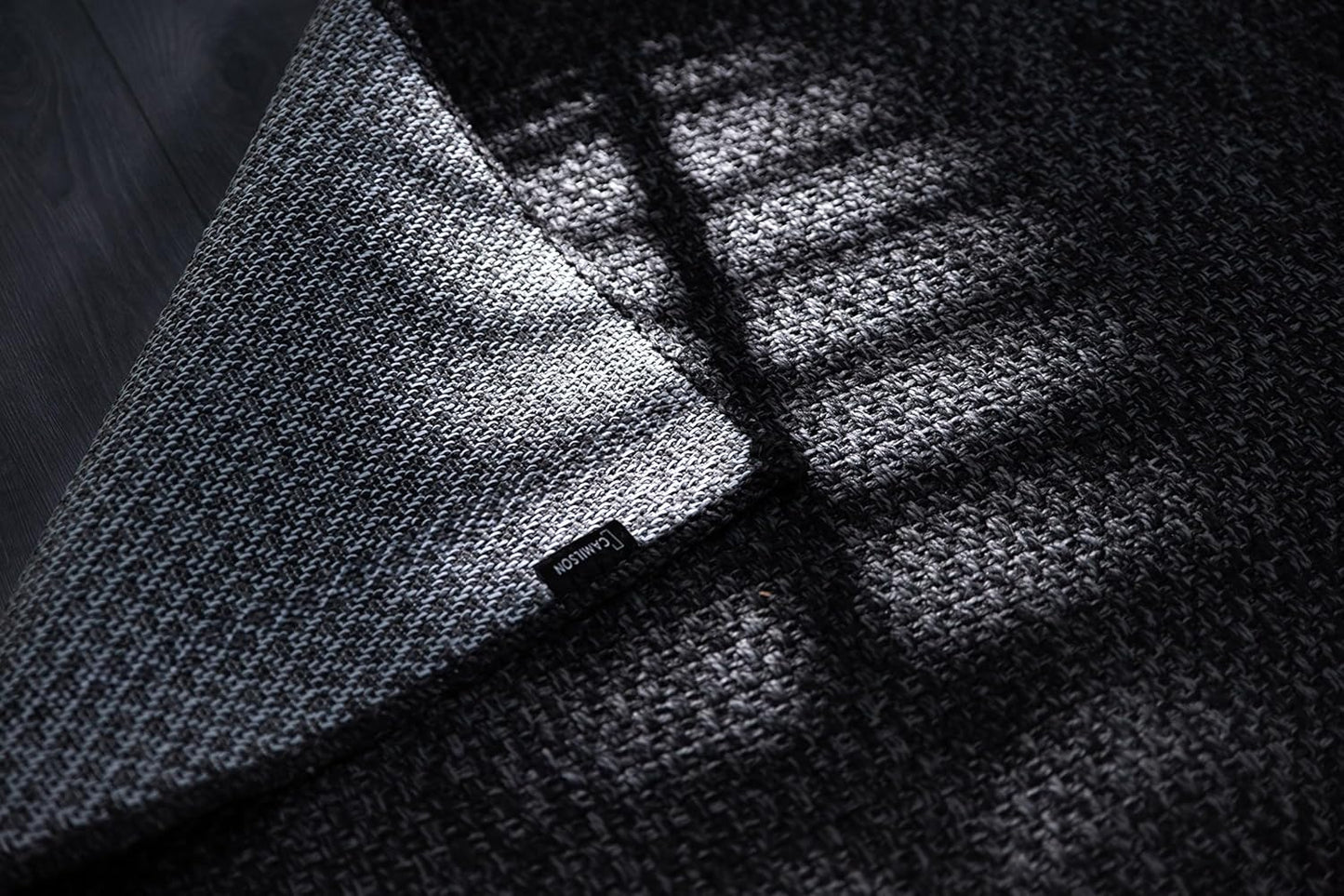 CAMILSON Easy Jute Rug 2x3, Indoor Outdoor Dark Gray Color Farmhouse Area Rugs for Living Room and Kitchen Rug, Solid Boho Woven Design, Easy-Cleaning, Washable Outside Carpet Alfombras (2 x 3)