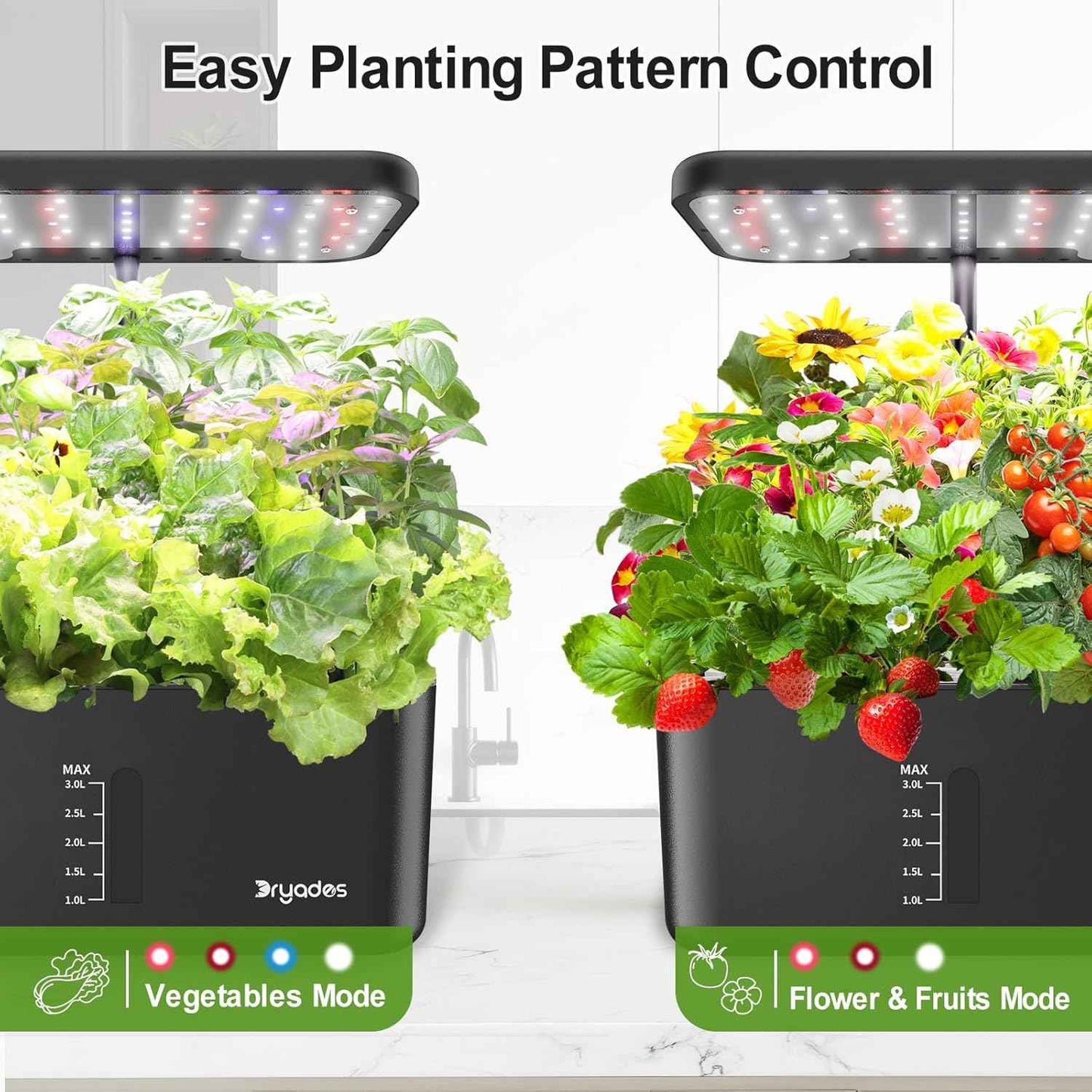 Hydroponics Growing System Indoor Herb Garden, 10-Pod Indoor Gardening System with 24W Full-Spectrum LED Grow Lights, Quiet Smart Water Pump, Plant Germination Kit for Herbs, Vegetables