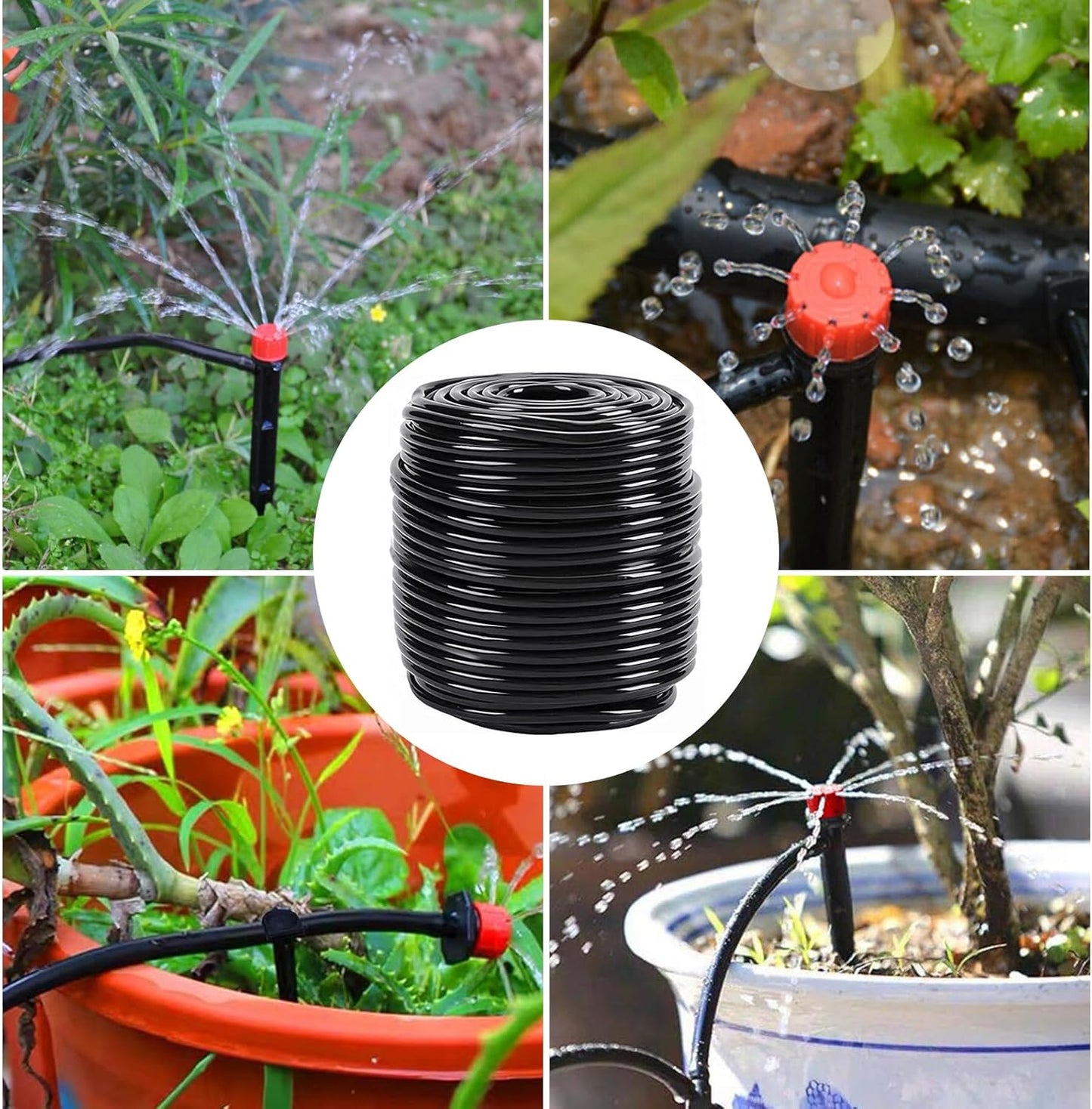 1/4 inch Drip Irrigation Tubing, 200FT/61M Blank Distribution Tubing Drip Irrigation Hose, Garden Watering Drip Line for DIY Drip Irrigation System