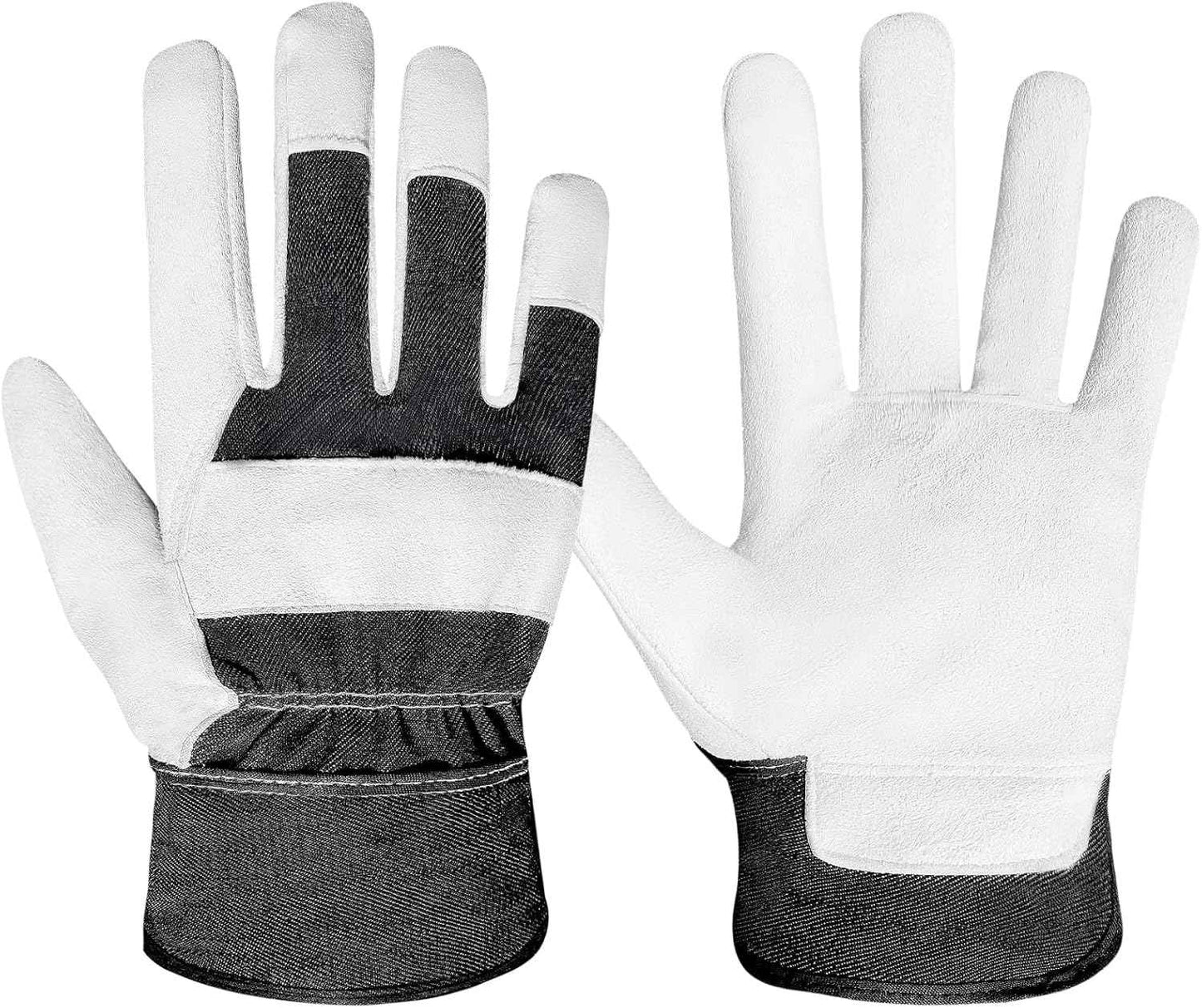 Leather Work Gloves, Goatskin Work Gloves, Leather Gloves for Men & Women, Durable and Flexibility Gardening Gloves