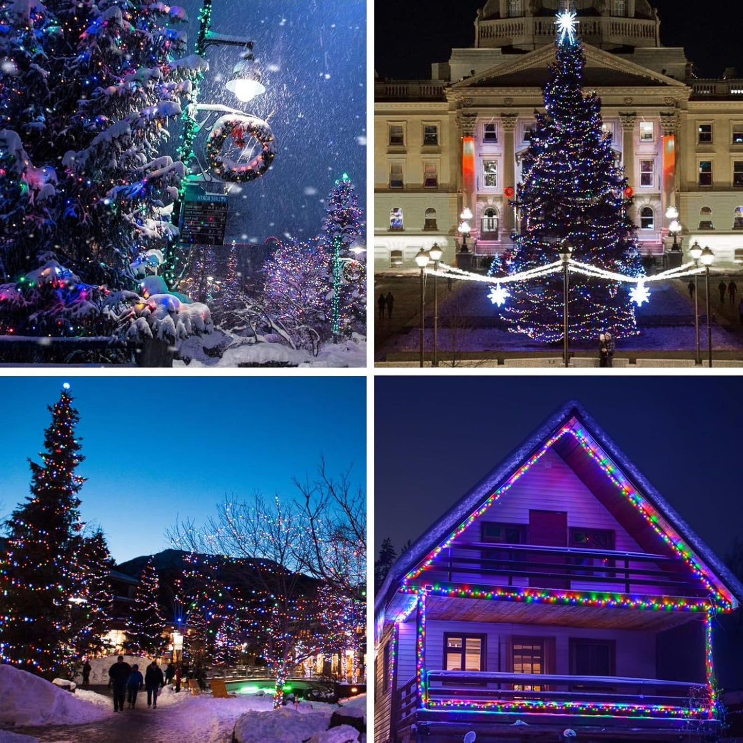 Solar String Lights Outdoor, 2 Pack Total 80FT 200 LED Solar Christmas Twinkle Lights Outside Waterproof Copper Wire 8 Modes Solar Fairy Lights for Garden Tree Party Patio Christmas Decor (Multicolor)