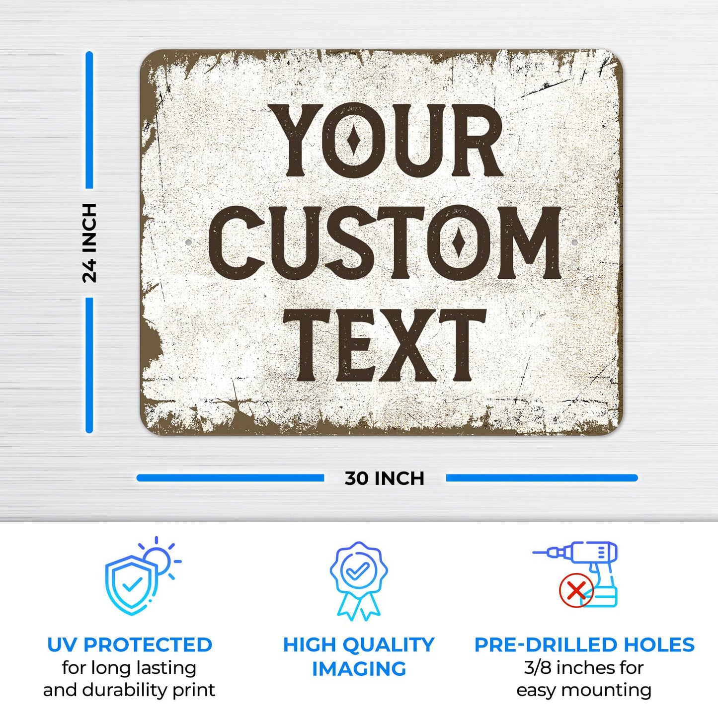 Rustic Custom Sign, Personalized Metal Signs, Gift for Him Men Dad, Man Cave, Indoor and Outdoor Use, Made in The USA