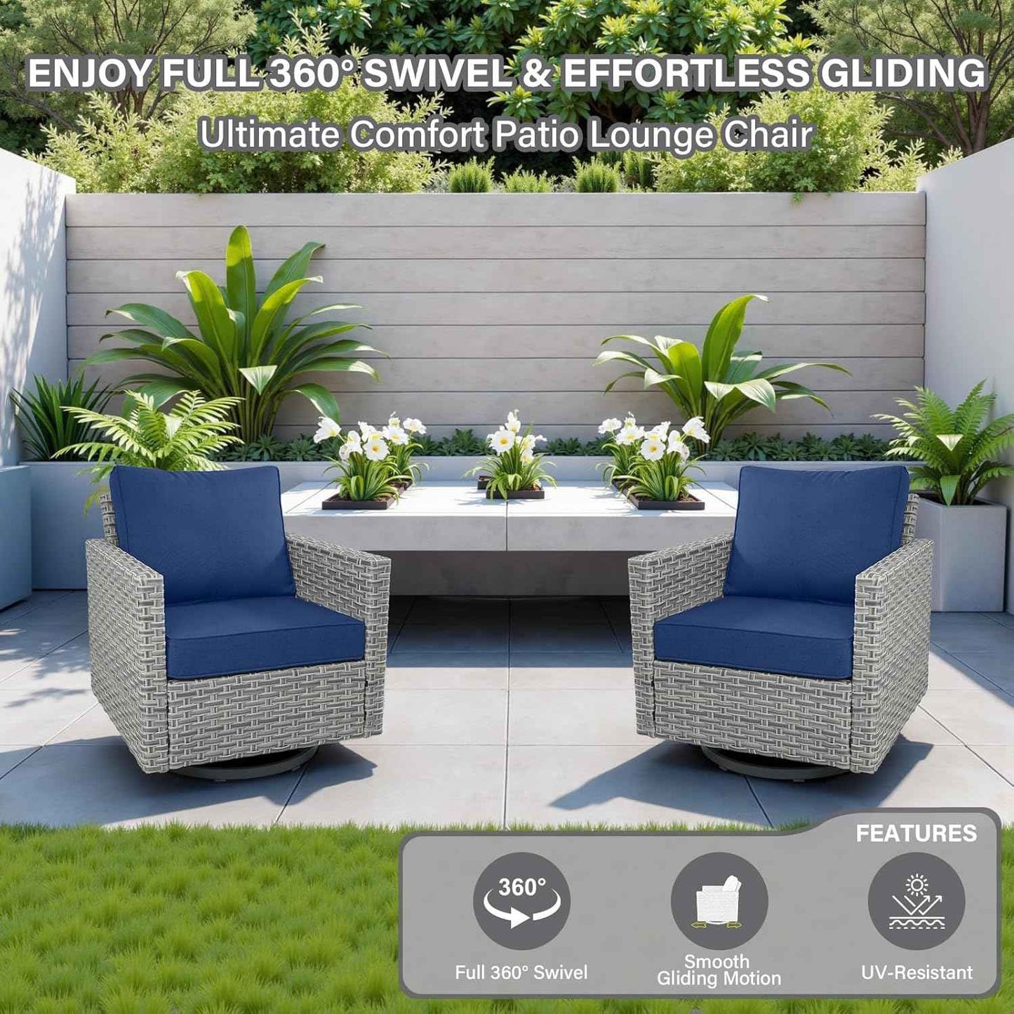 9 Piece Patio Furniture Set with 43-Inch Propane Fire Pit Table, Outdoor Sectional Sofa Set, 5 Seater Modular Wicker Seating with 50000 BTU Fire Table for Deck Backyard Casual Gathering