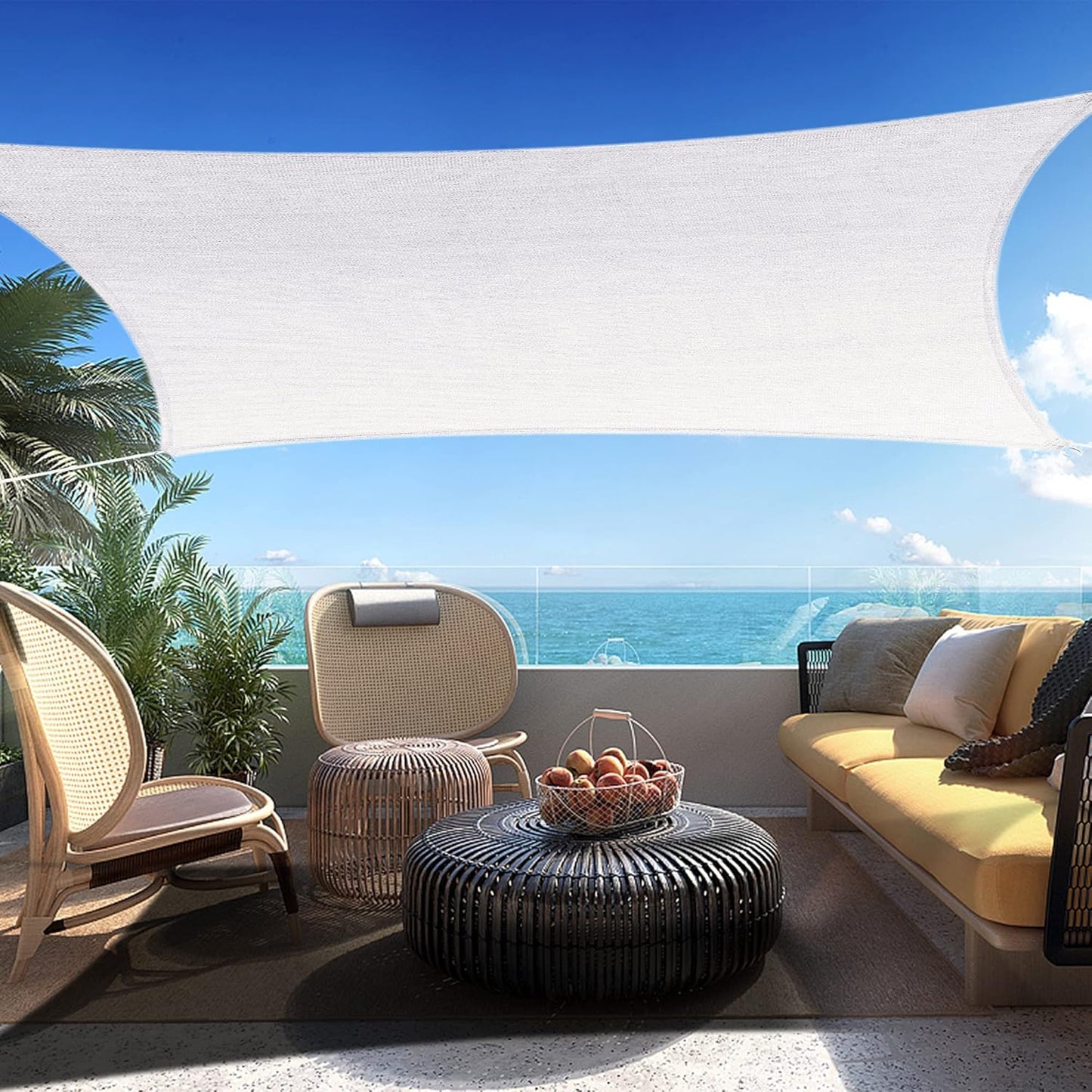 23' x 24' White Rectangle Sun Shade Sail SSP1212 Canopy Durable Fabric UV Block Awning,We Make Custom Orders