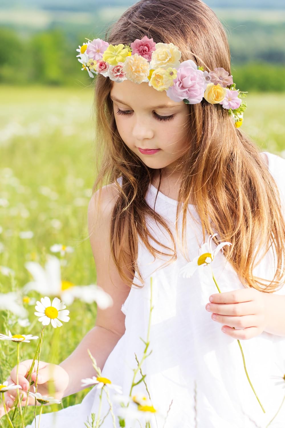 Faux Flower Heads Mini Yellow Pink Artificial Flower Heads Fake Peony Daisy Rose Flowers Multicolor Small Silk Daisy Flower Heads for Craft Garland Wedding Party DIY Home Decoration,2-4 cm