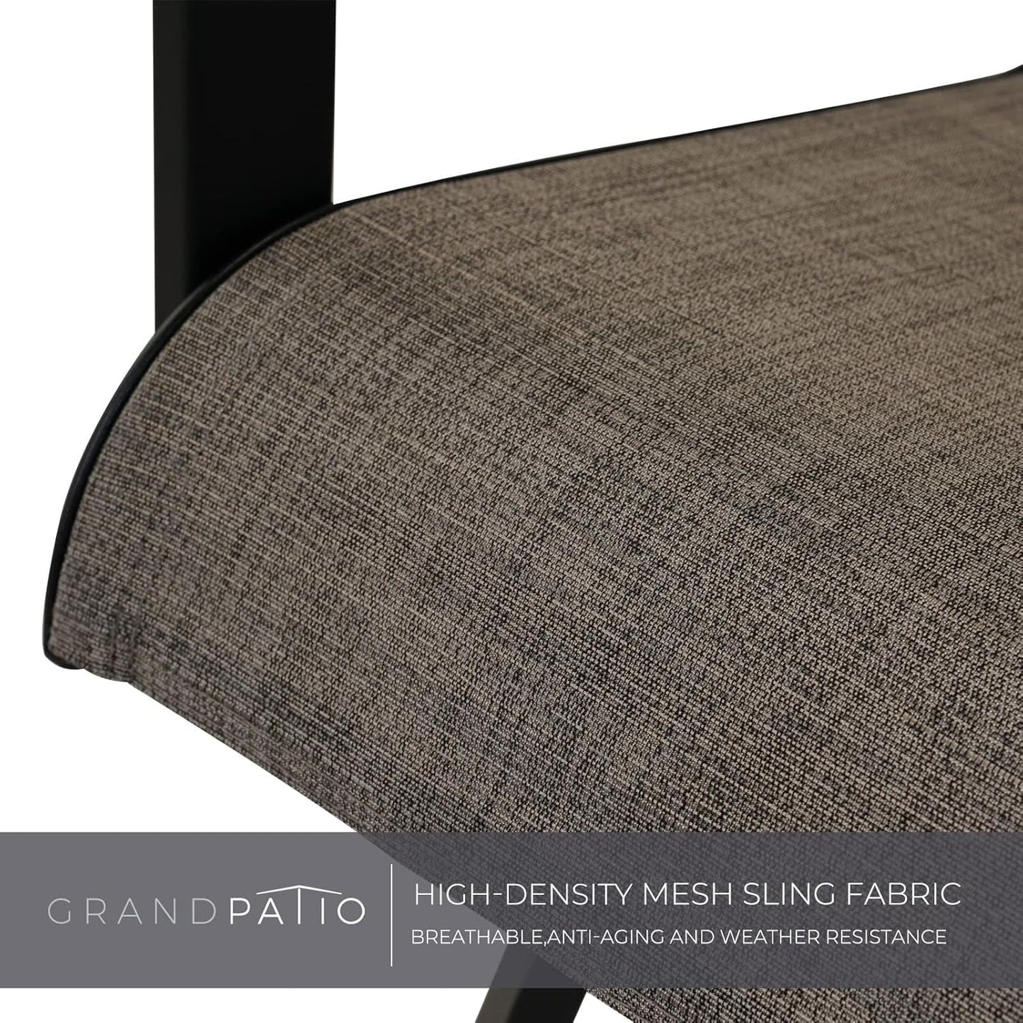 Grand patio Outdoor Swivel Bar Stools with Armrests Backs, 24" Height Patio Chairs for Porch Deck, Set of 4, Outdoor Sling Fabric (Coffee, 4PC)