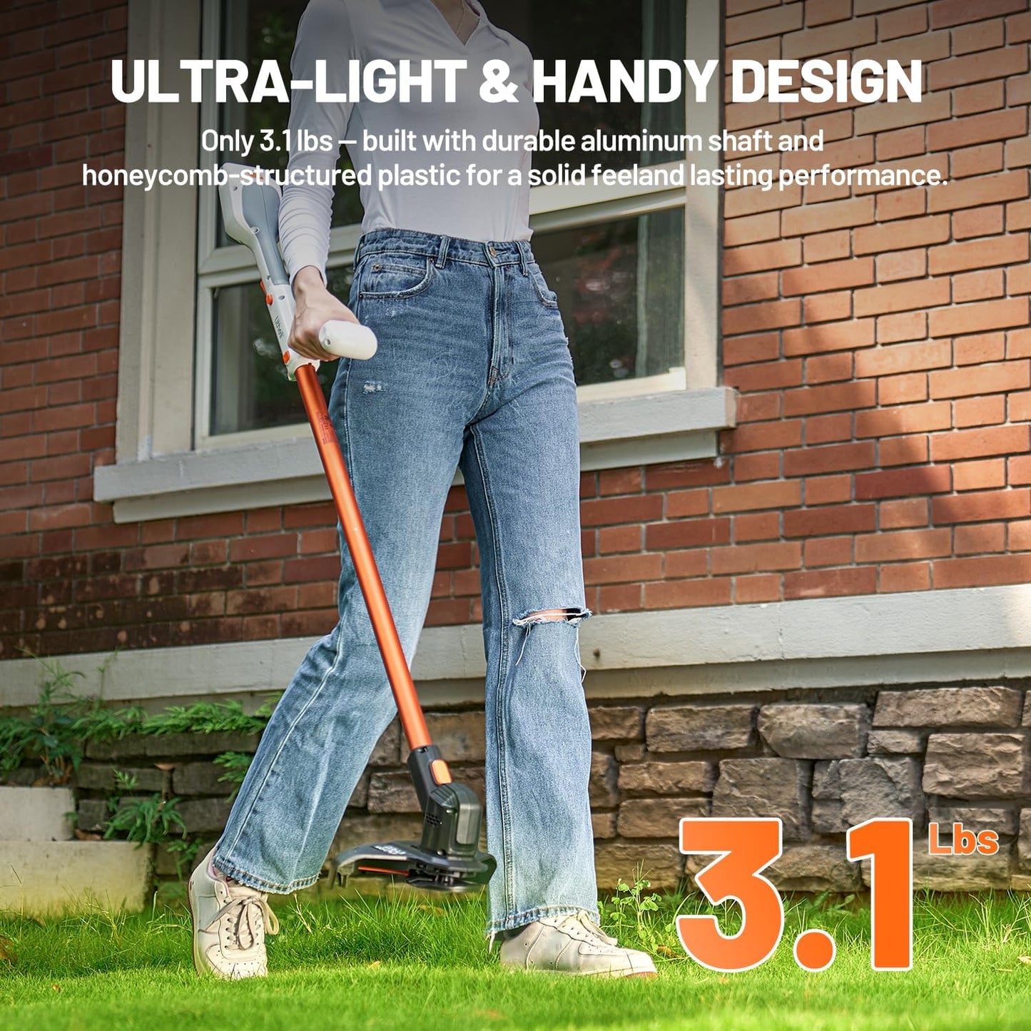 Litheli Cordless Weed Wacker 12 Inch, U20 Handy+ 20V String Trimmer & Weed Eater with 2.0Ah Battery, Grass Trimmer Tools for Garden, Yard and Farm