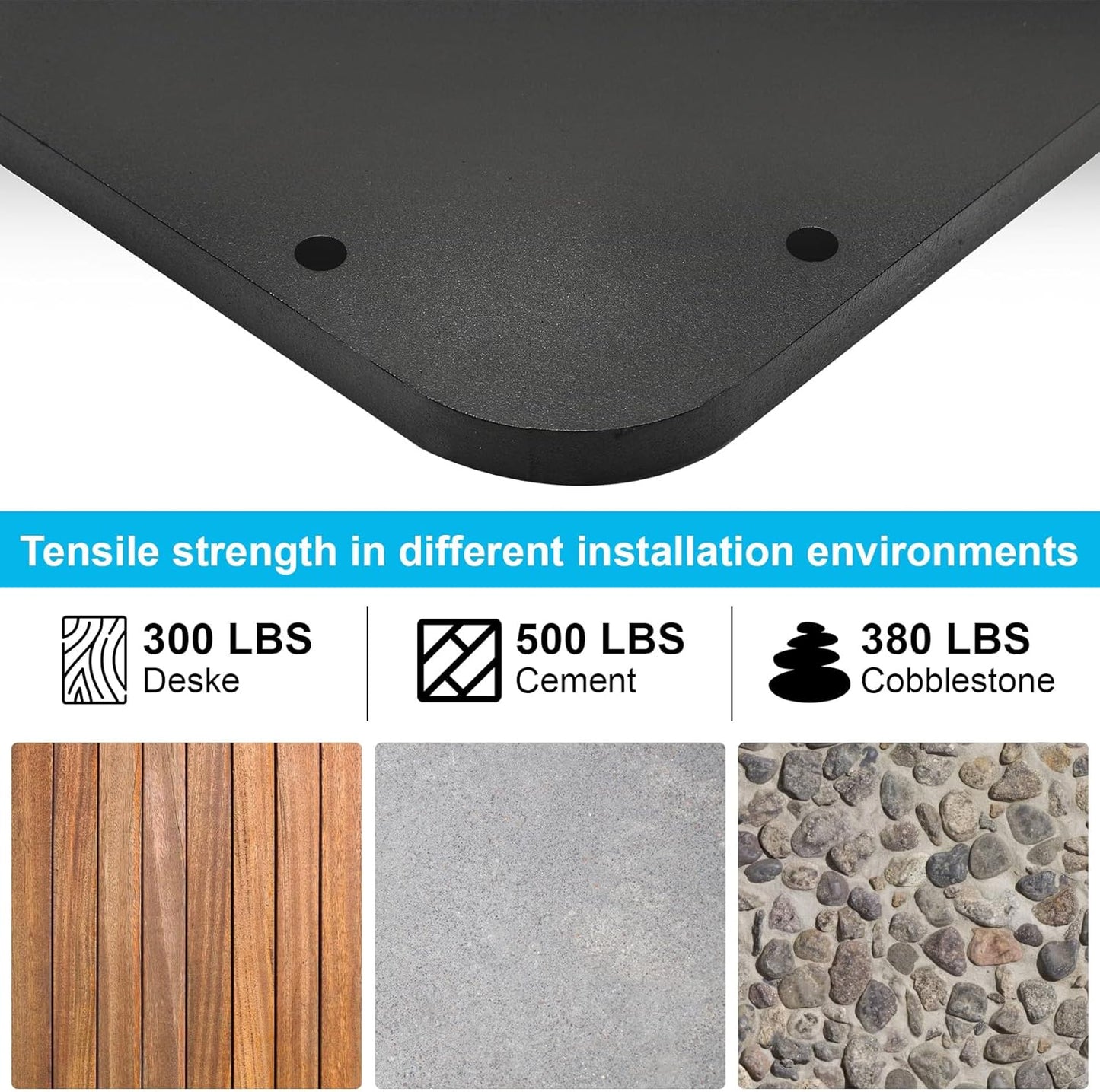 Suitable for Purple Leaf Umbrella Base of Deck Cantilever Umbrellas,15.75''(L) X 15.75''(W) X 0.39''(T),Offset Patio Cantilever Umbrella Base,Fixed Purple Leaf Umbrella Base,Weighs 29 LB