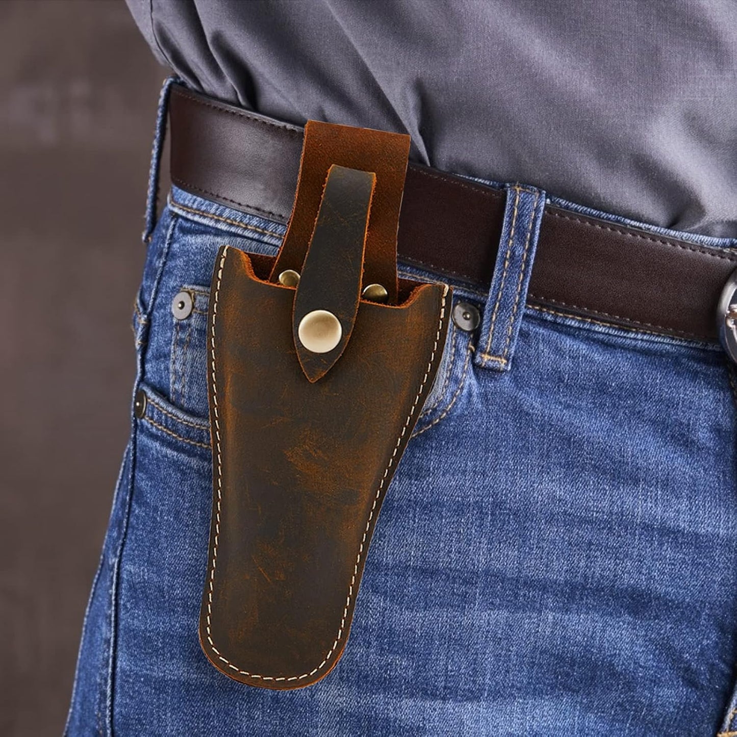 Plier Holder for Belt, Durable Leather Sheath Pouch Holder Gardening Tools Holster Belt Case for Garden Pruning Pliers Shears Scissors or Knife,Tools Gifts for Men Dad Husband Boyfriend